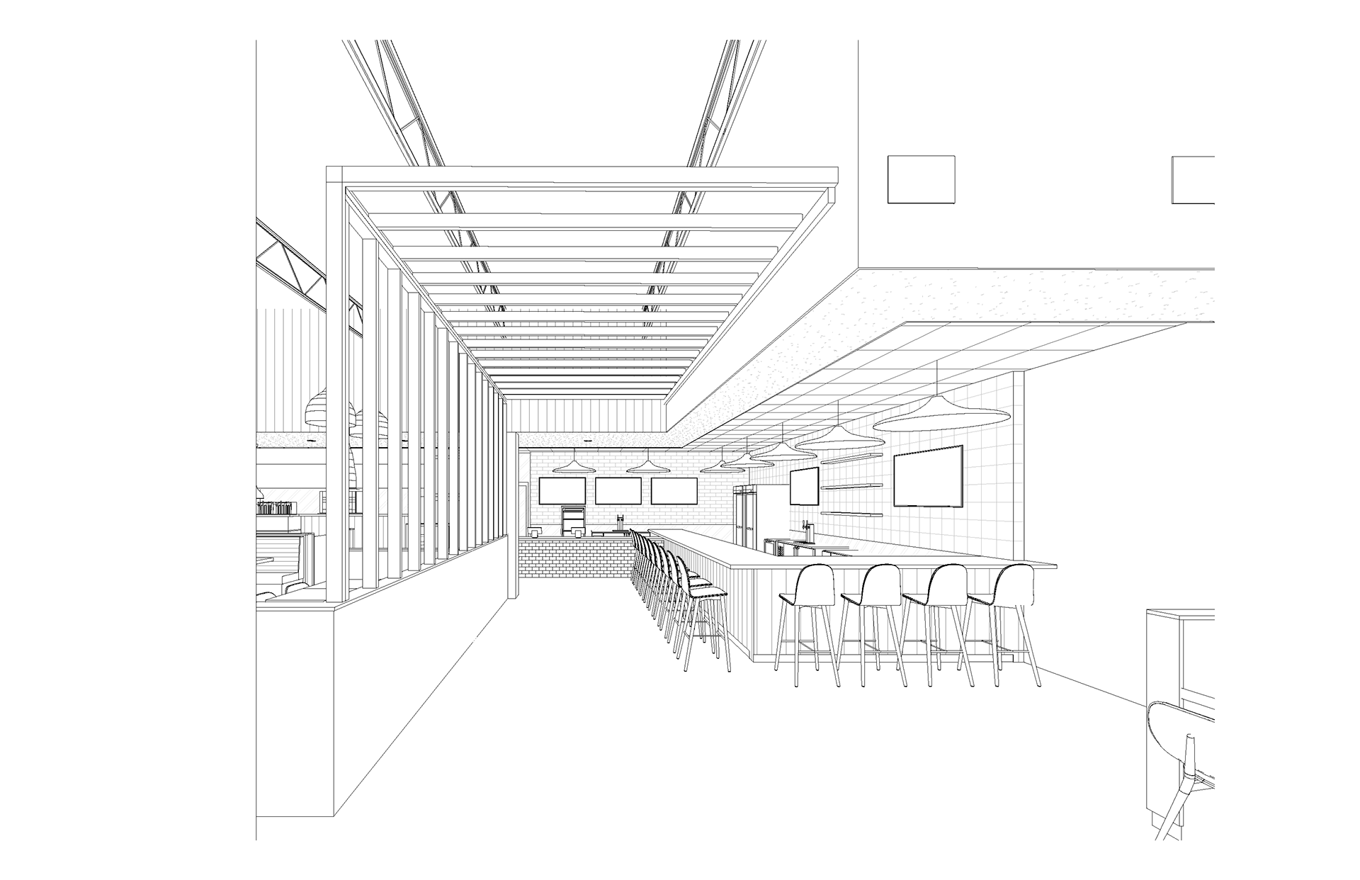 Sketch rendering for Pappoules Greek Restaurant in Tucson, AZ by Roshelle Stahl [Desert Digismith] under Onyx Creative