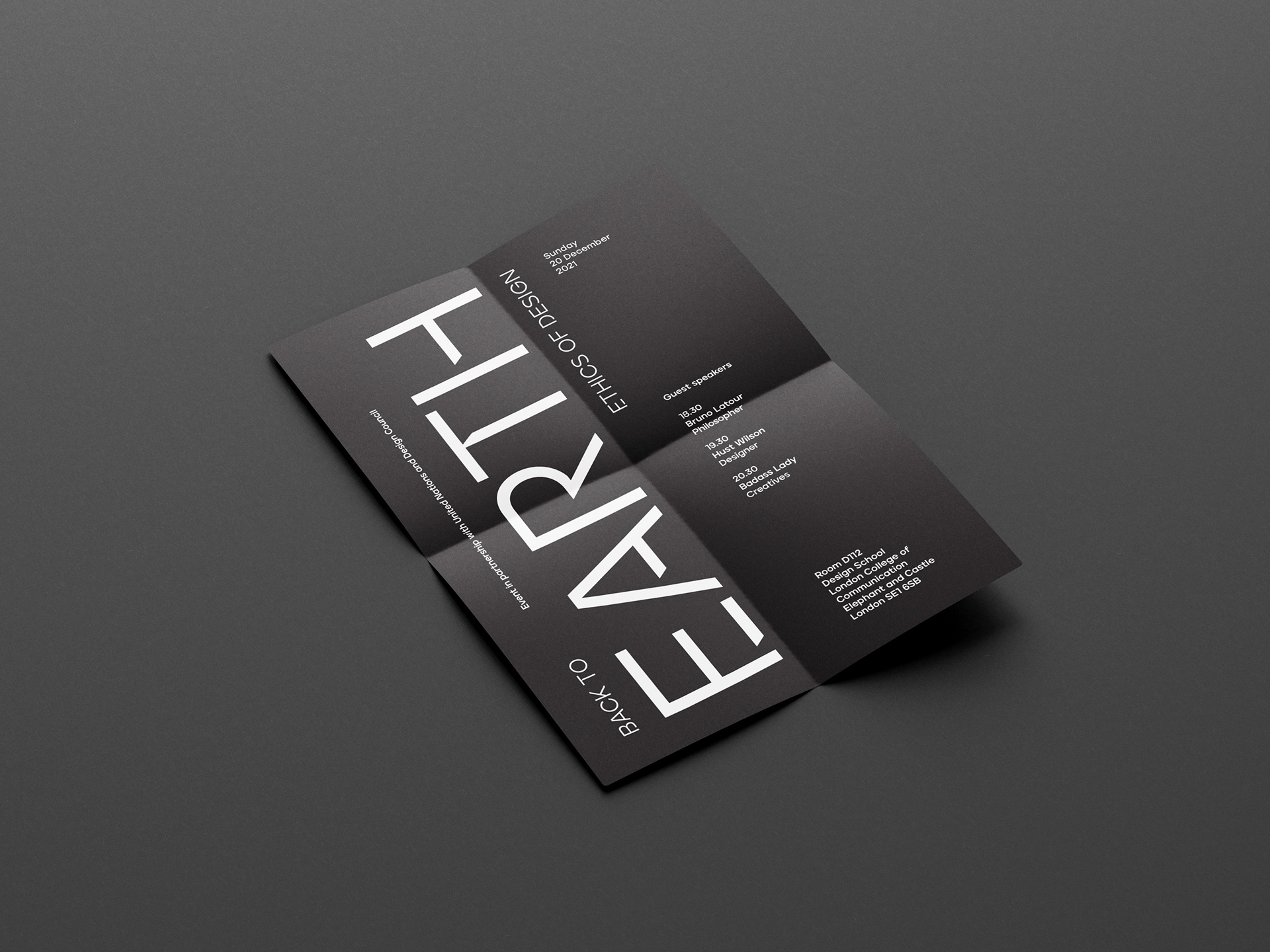 A speculative event poster focusing on typographic hierarchy.