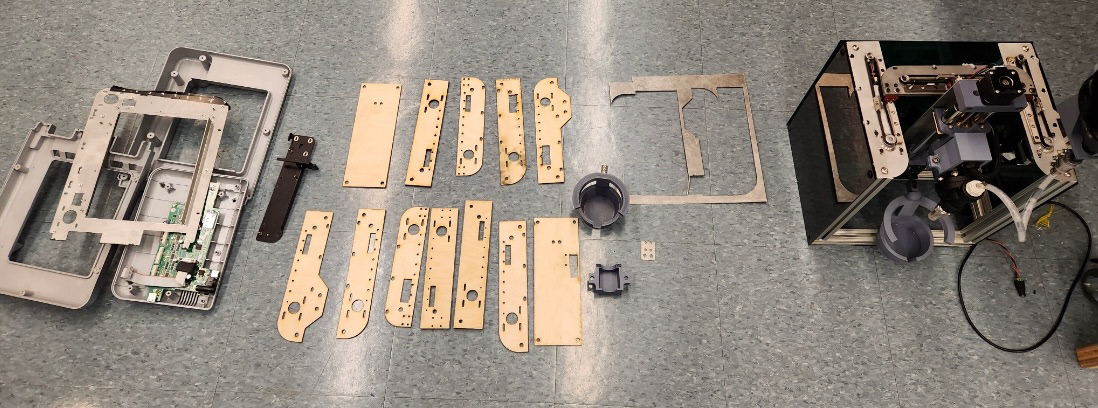Various parts from iterative design process