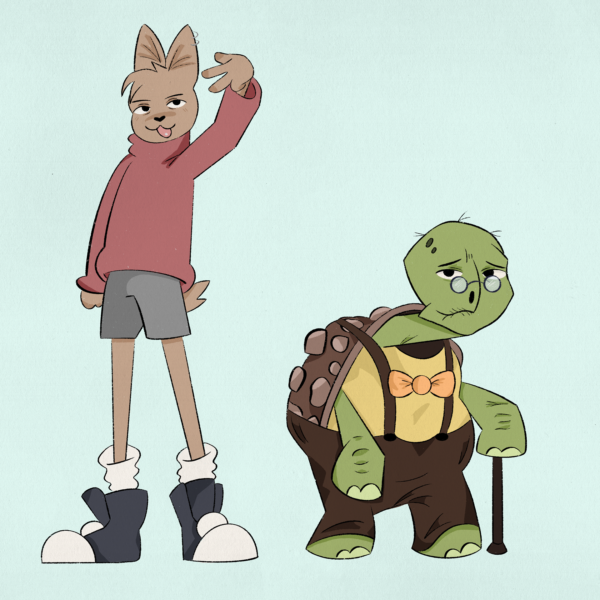 My version of the Tortoise and the Hare from the fable "The Tortoise and the Hare"