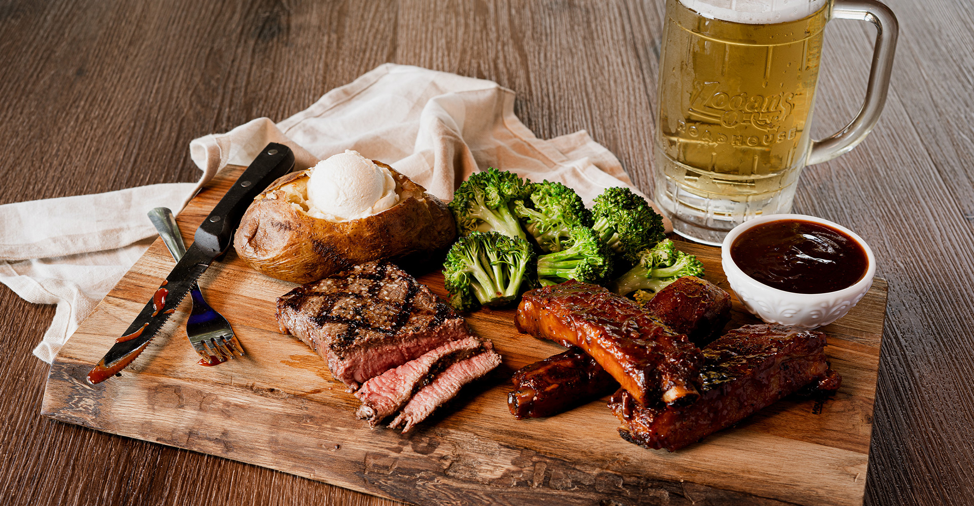 Logan's Roadhouse - Center Cut Sirloin and Sticky Ribs