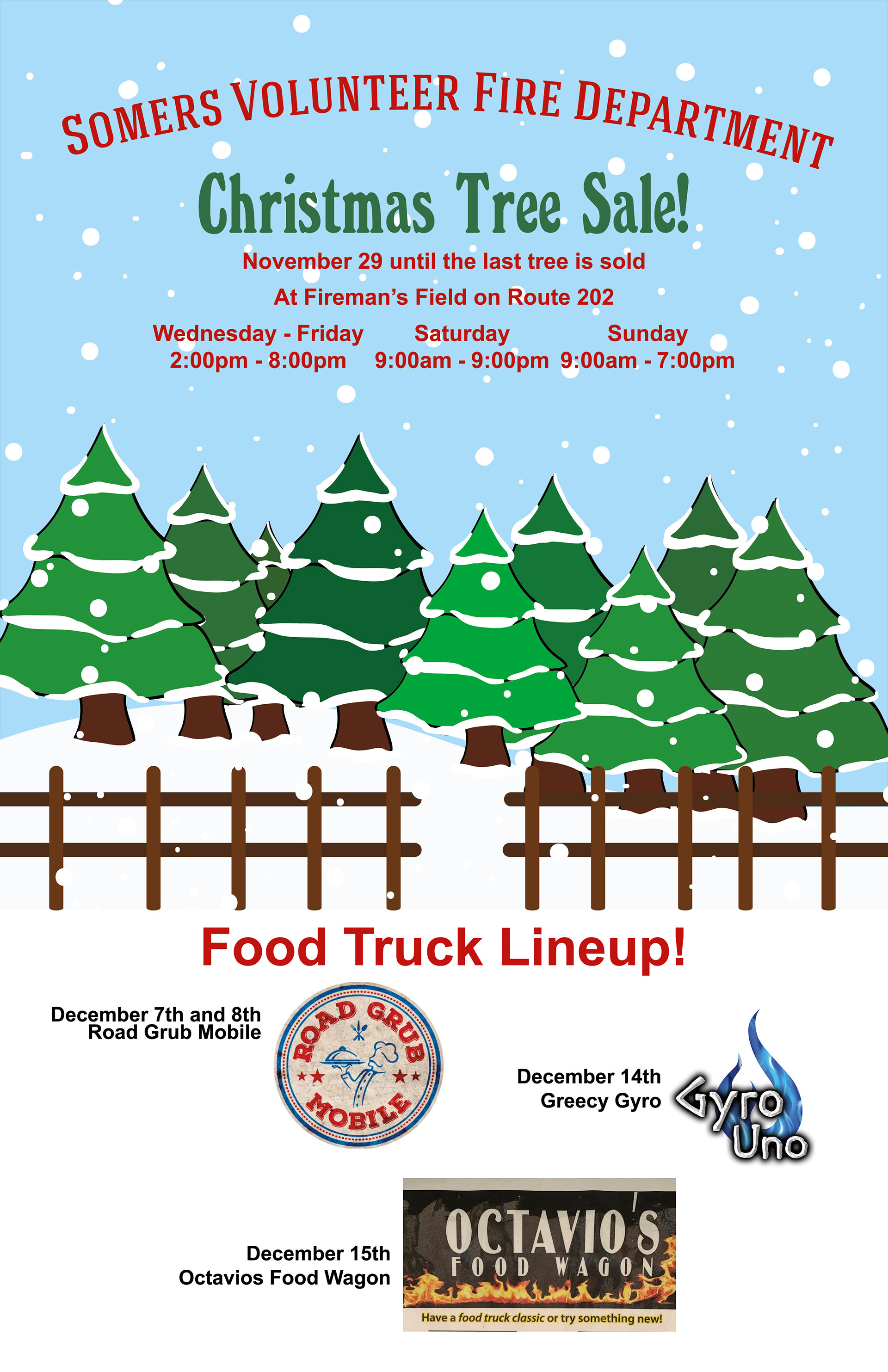 Christmas Tree sale poster, Somers Fire Dept 2019 Created with Adobe Illustrator CC