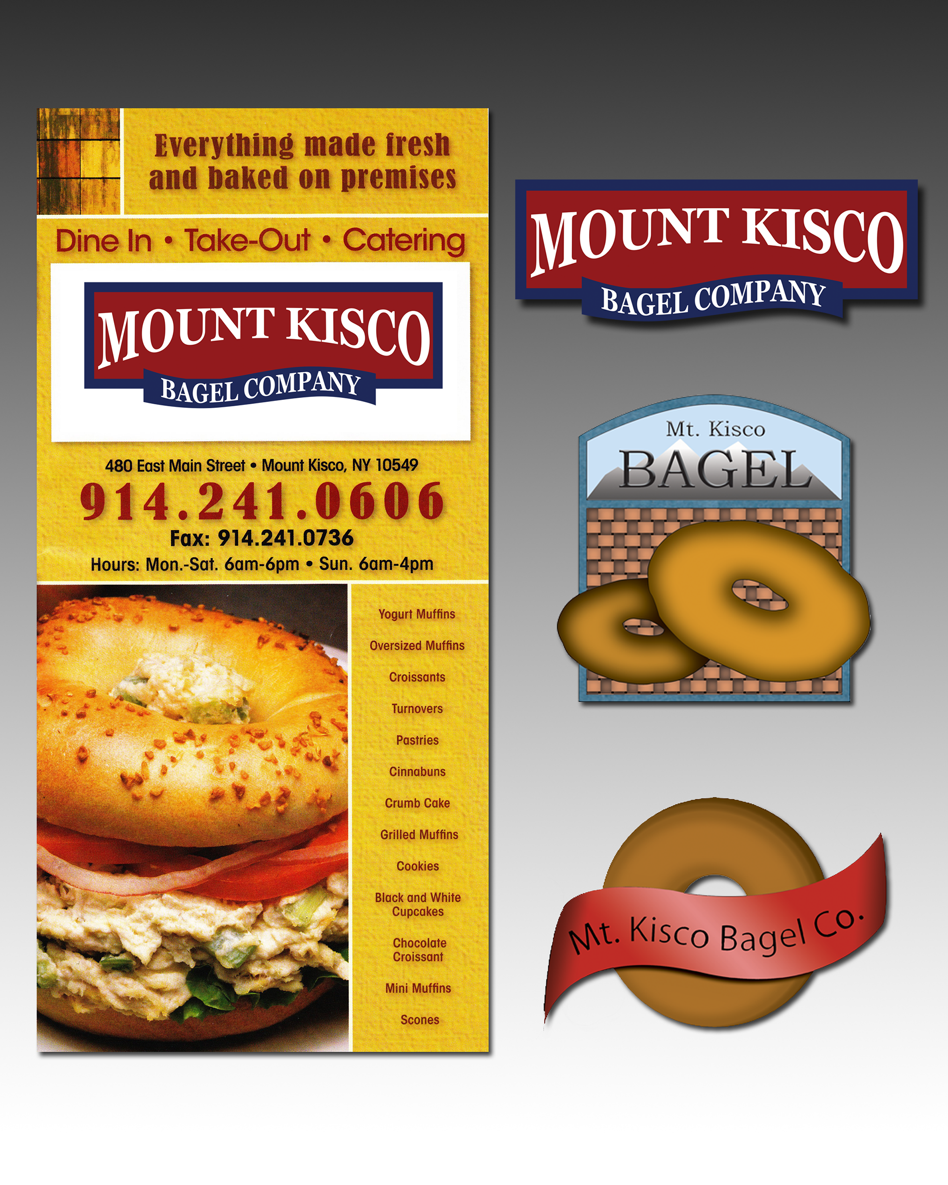 Logo build for Mount Kisco Bagel 2010 Created with Adobe Illustrator CS6