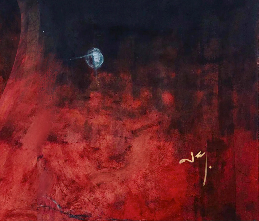 Noche roja, acrílico sobre madera. Trilogía ‘Mother&Earth’. Juan Esteban