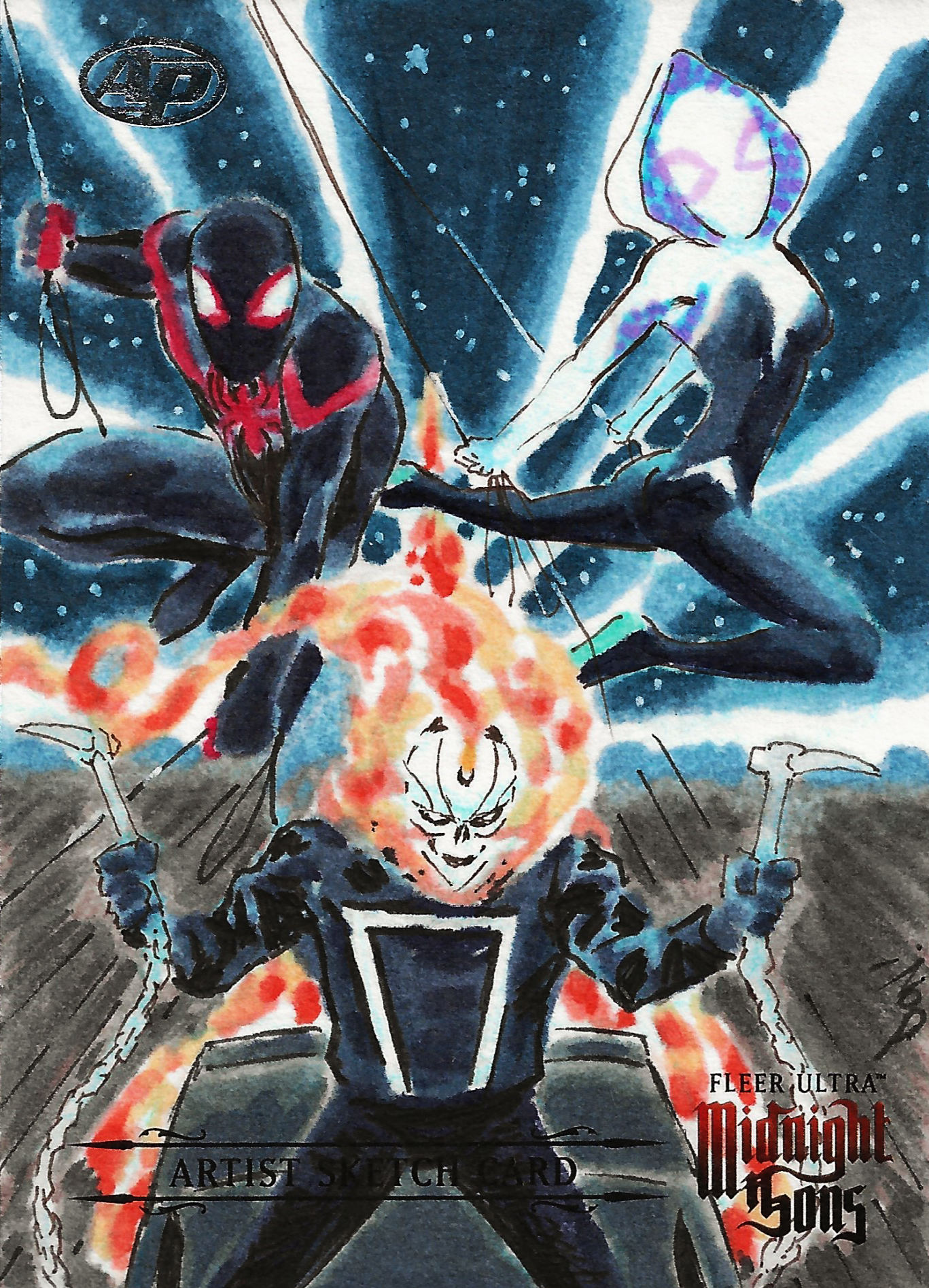 Miles Morales Spider-Man, Spider-Gwen & Robbie Reyes Ghost Rider Artist Proof