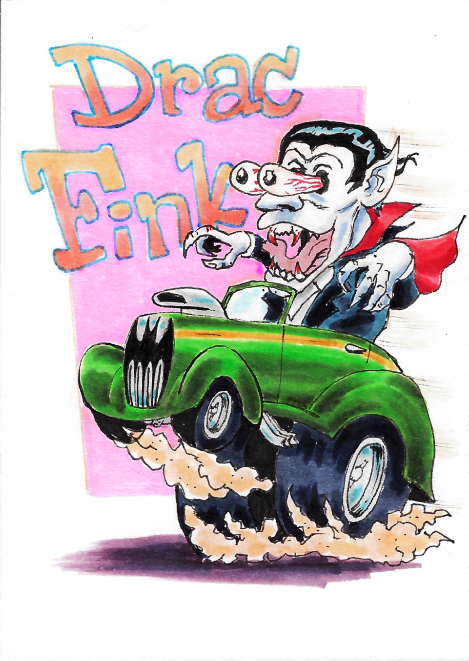 Dracula x Rat Fink homage