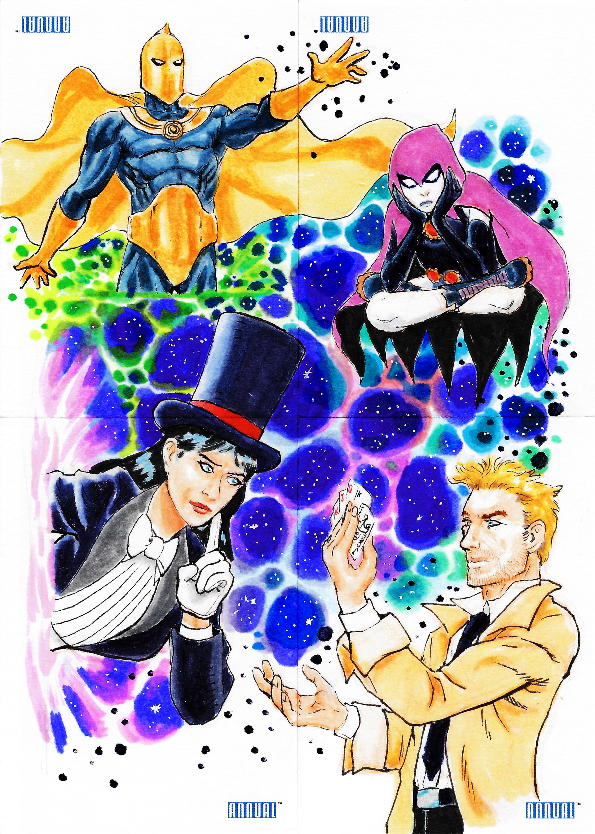 Wanna see a trick? Dr. Fate, Raven, Zatanna, Constantine - 4 pc. puzzle