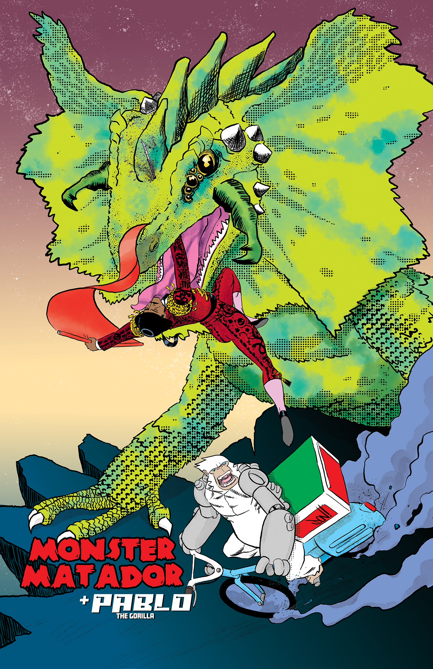 Monster Matador & Pablo the Gorilla pin-up