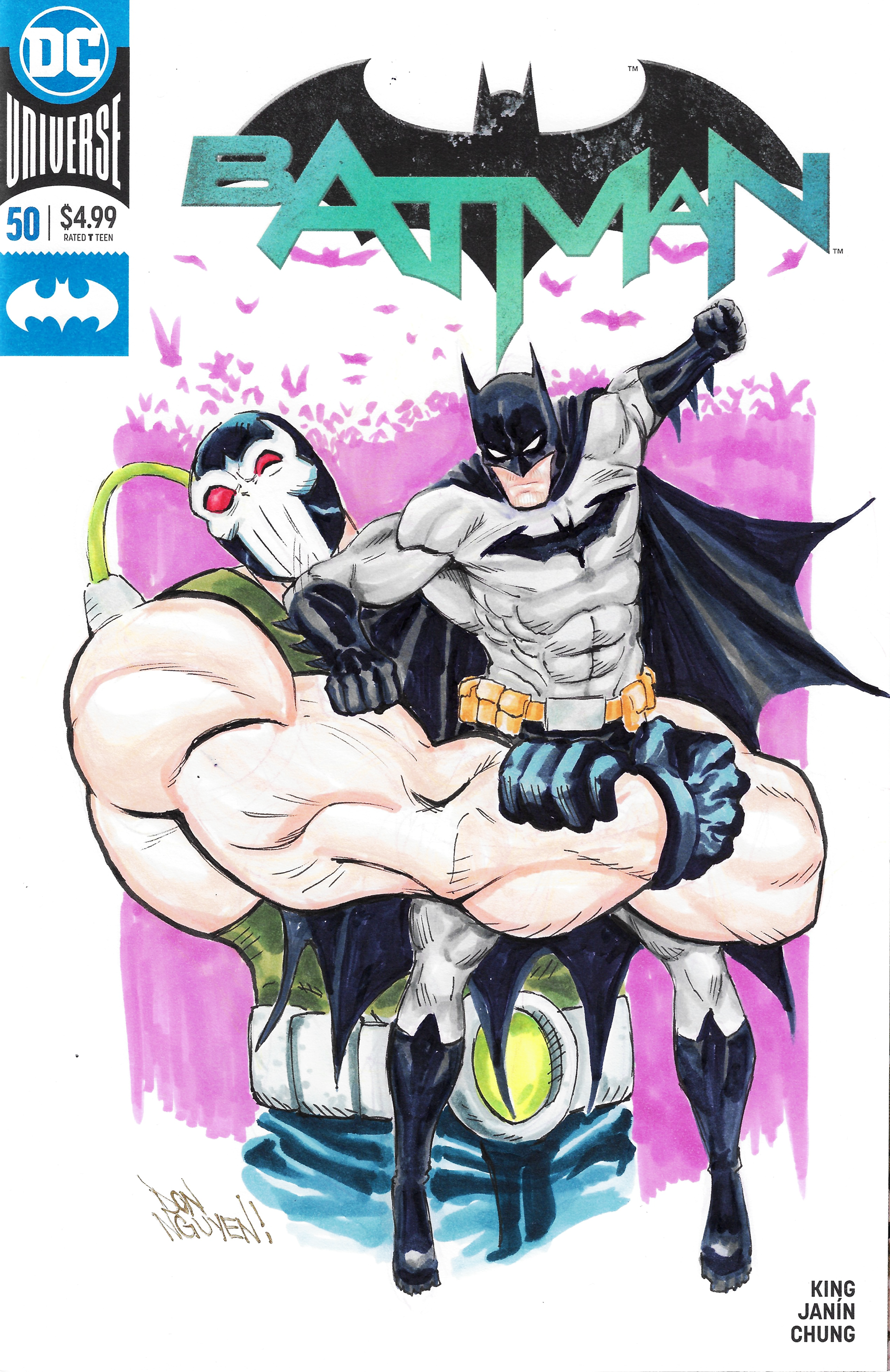 Batman 50 Batman V Bane sketchcover