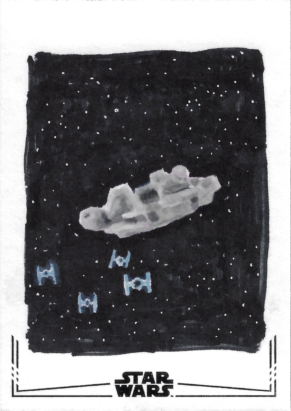 TIE chasing Millenium Falcon