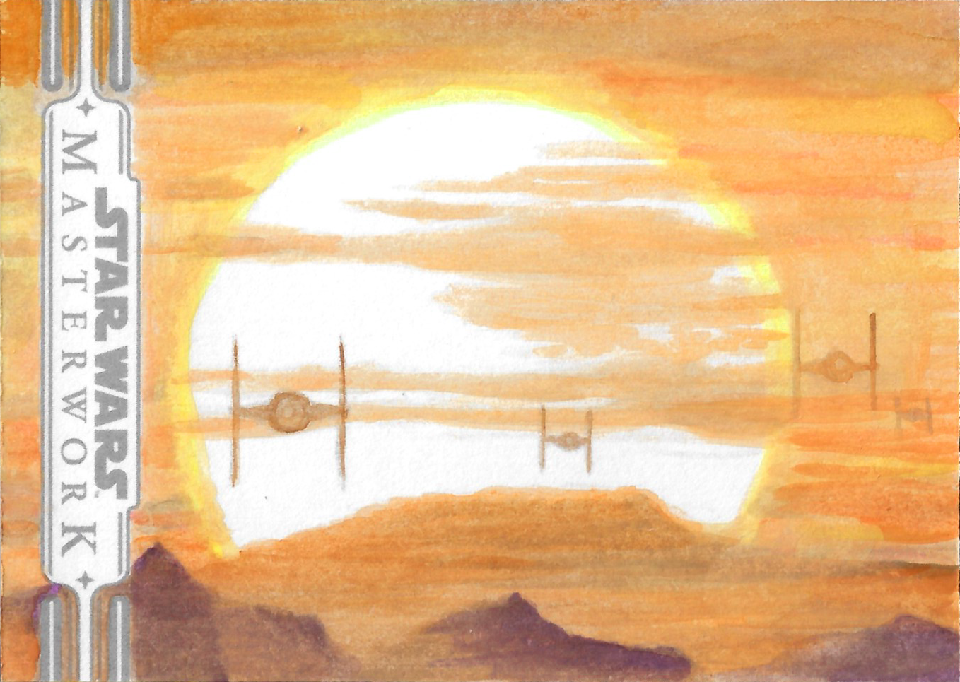 TIE fighters (gouache)