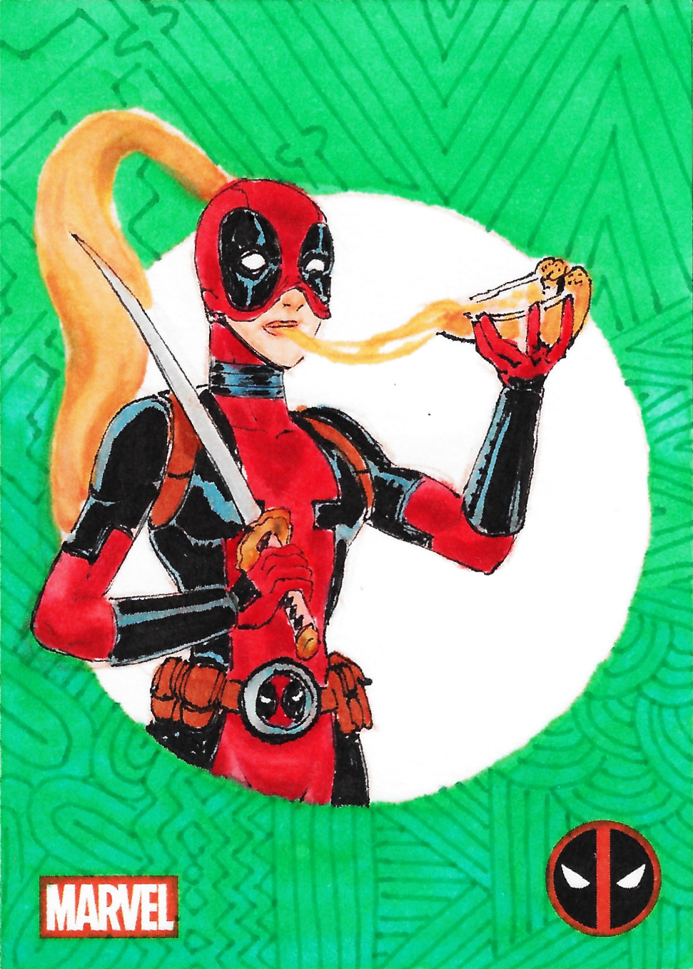 Ladypool eating a slice