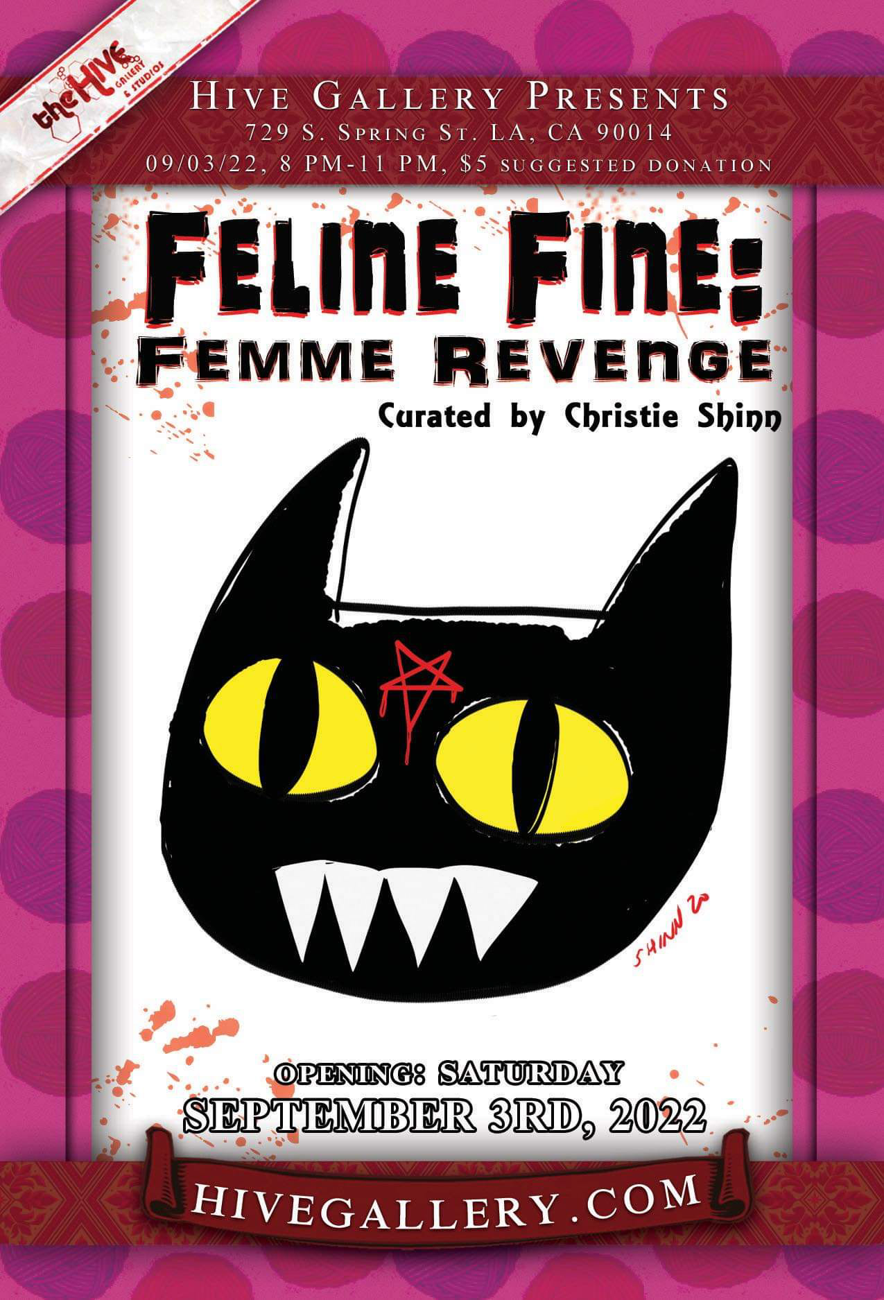 Feline Fine Group Show at the Hive Gallery