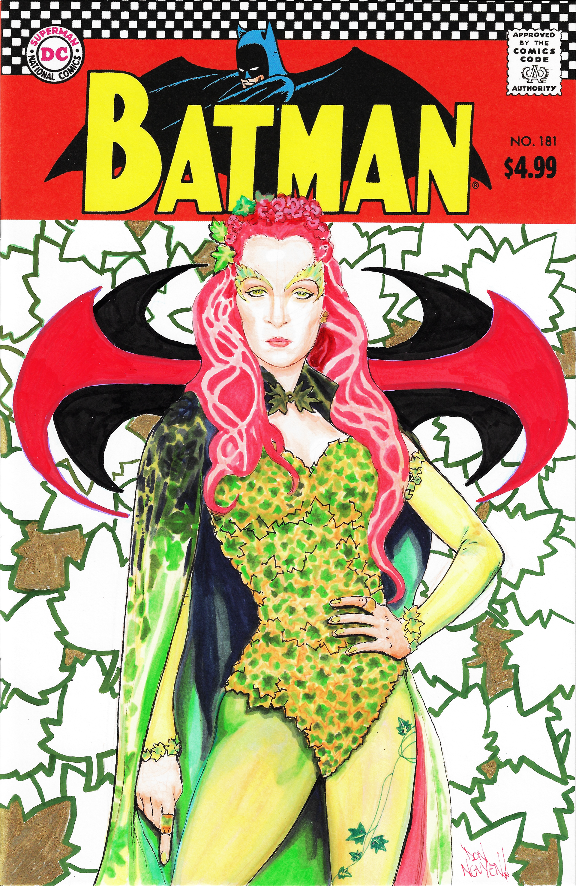 Batman 181 Uma Thurman Poison Ivy sketchcover commission