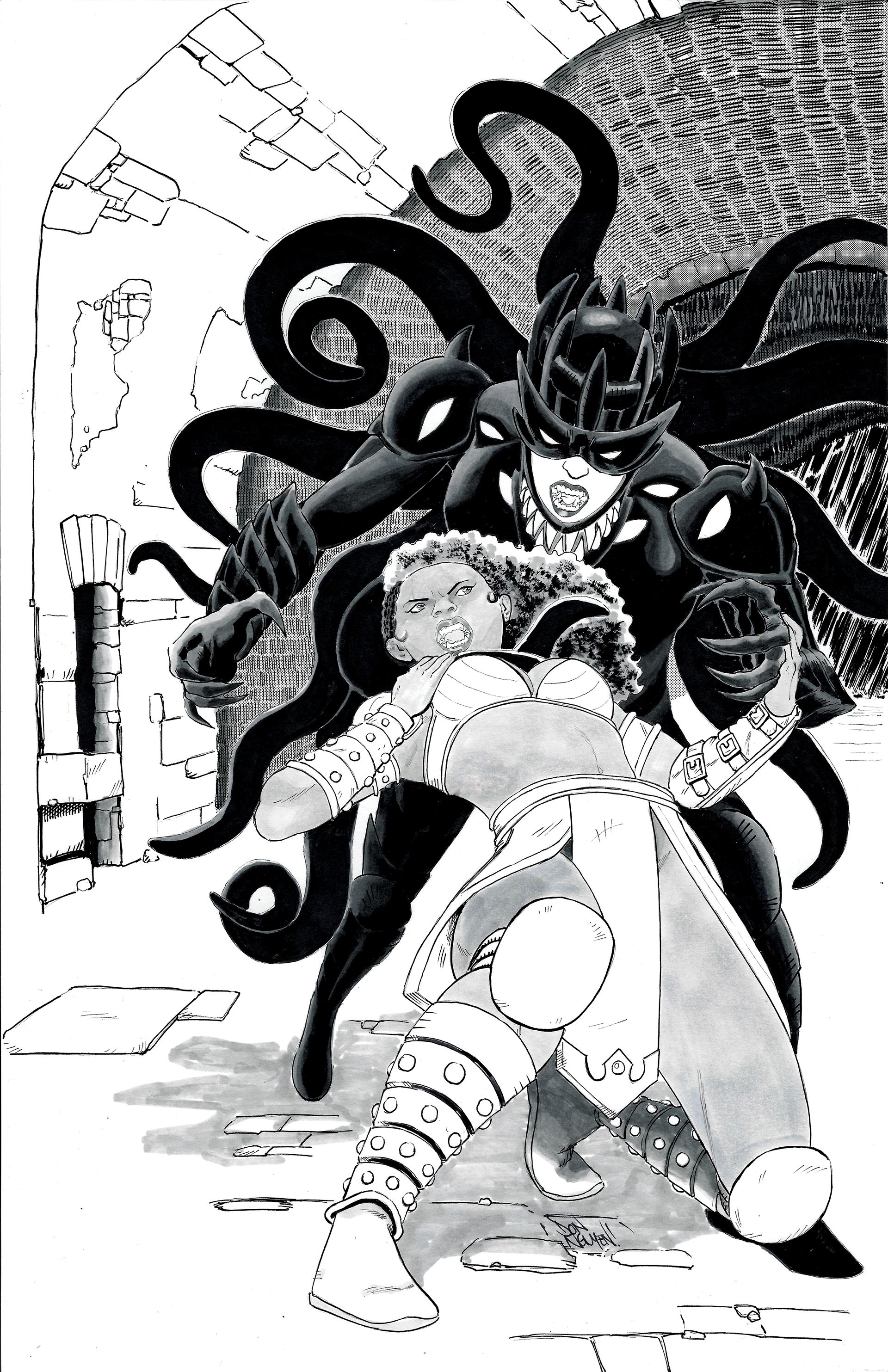 Athena the Undying Variant Cover: pencils & inks