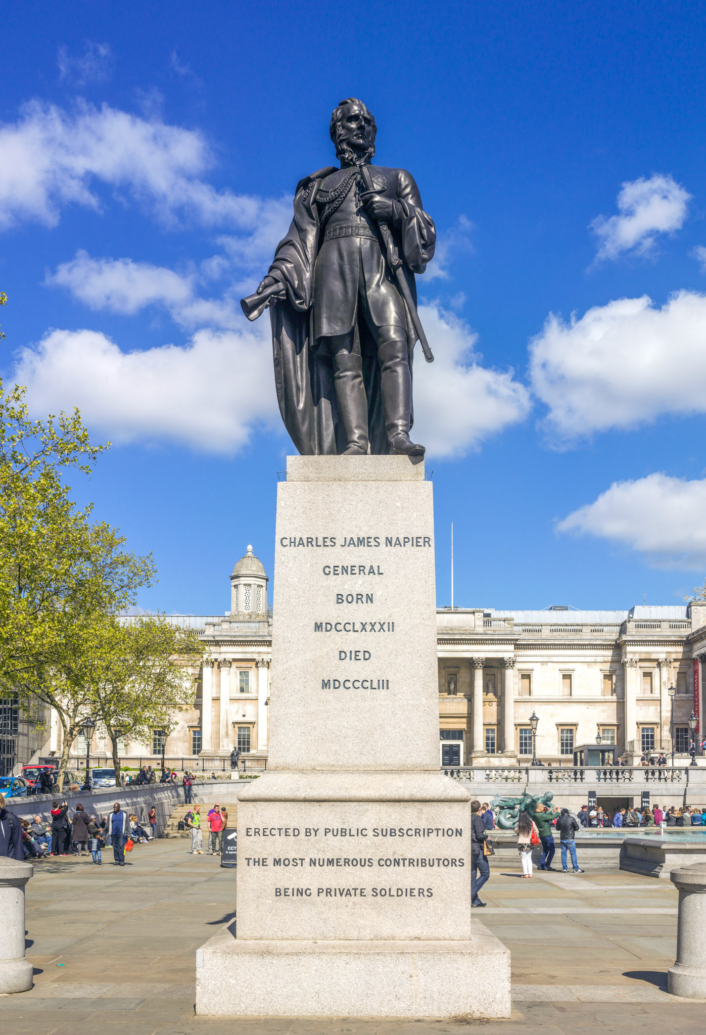 Bronze statue of Charles James Napier by George Gammon Adams, southwest plinth, Trafalgar Square (erected 1855-56)