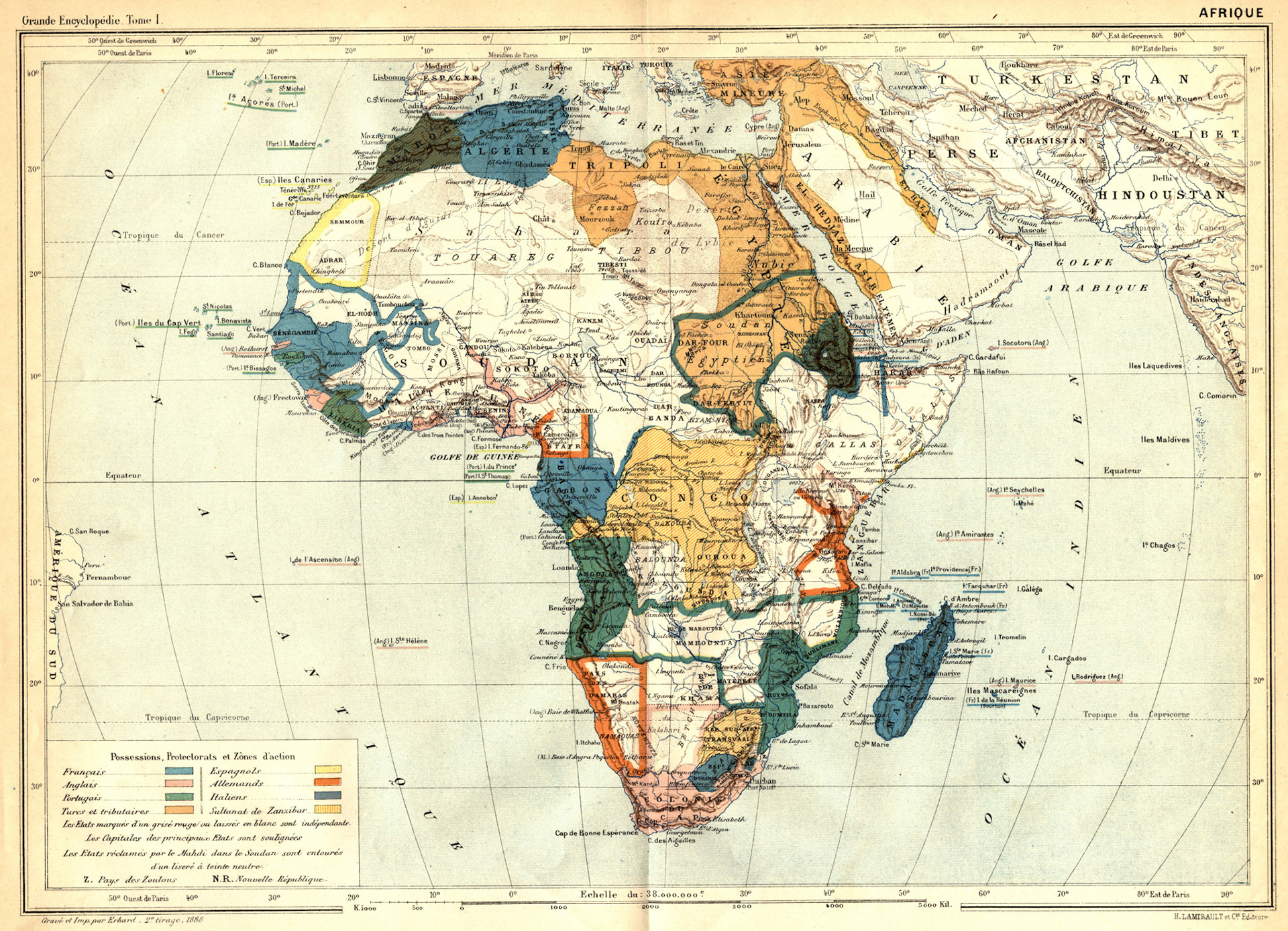 Afrique - La Grande encyclopédie, inventaire raisonné des sciences, des lettres et des arts, par une société de savants et de gens de lettres (Paris, 1886-1902)