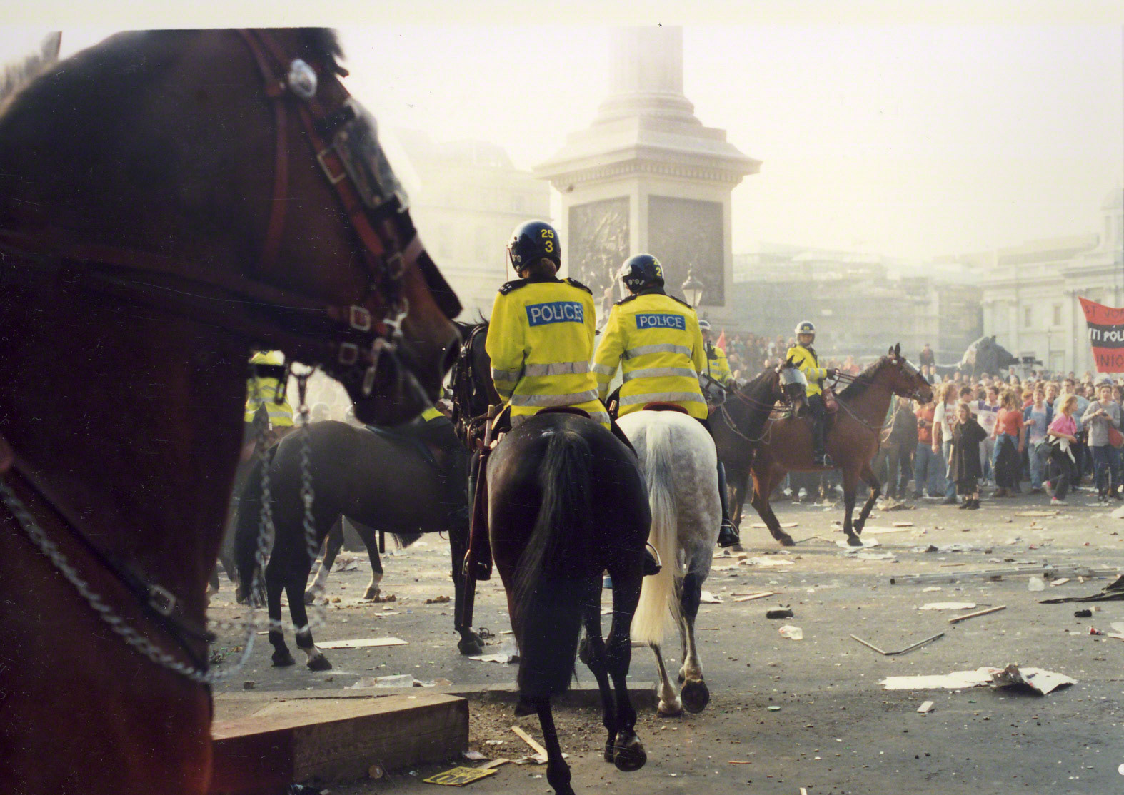 Poll Tax riot in Trafalgar Square (31 March 1990)