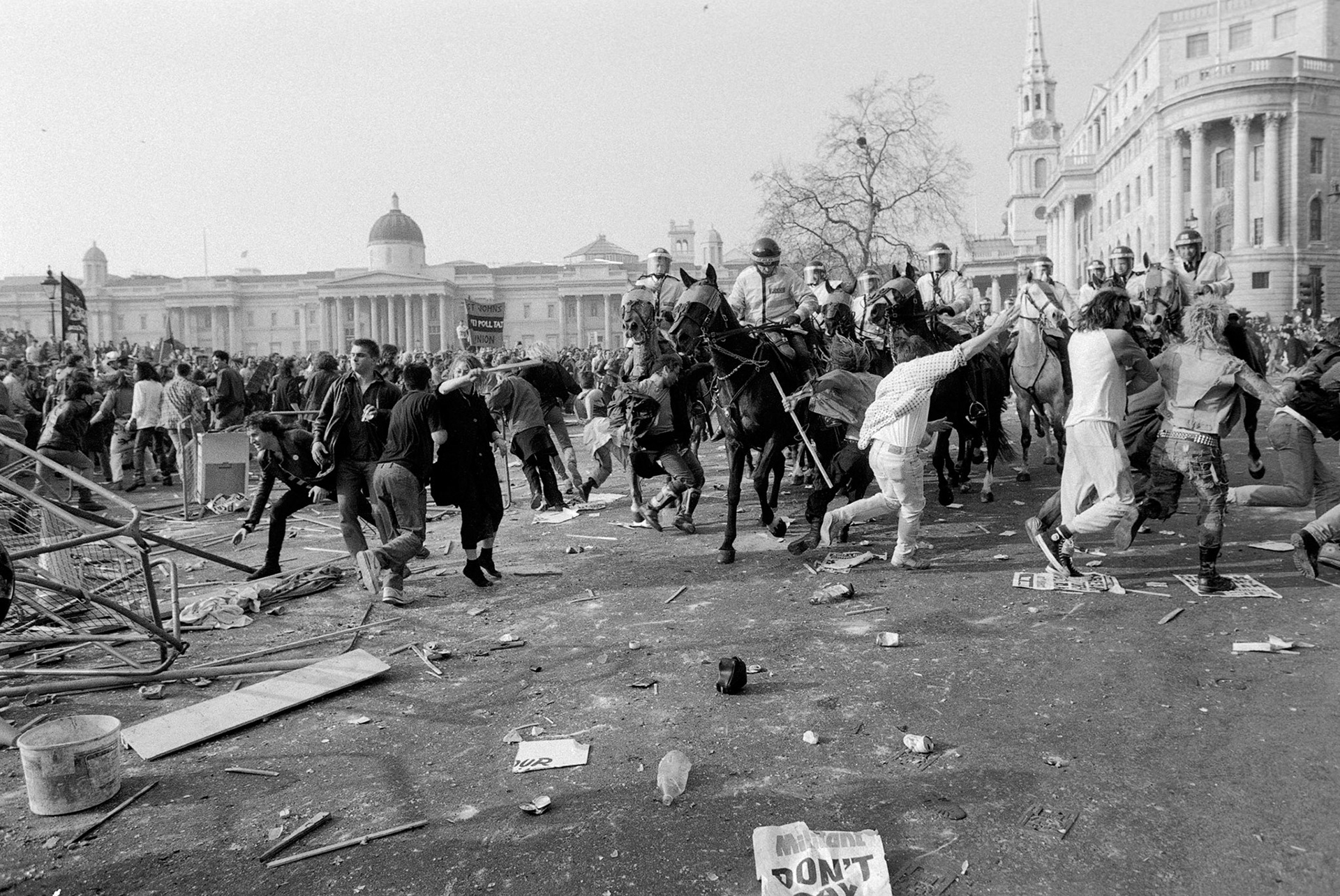 Poll Tax riot in Trafalgar Square (1990) Photo David Hoffman