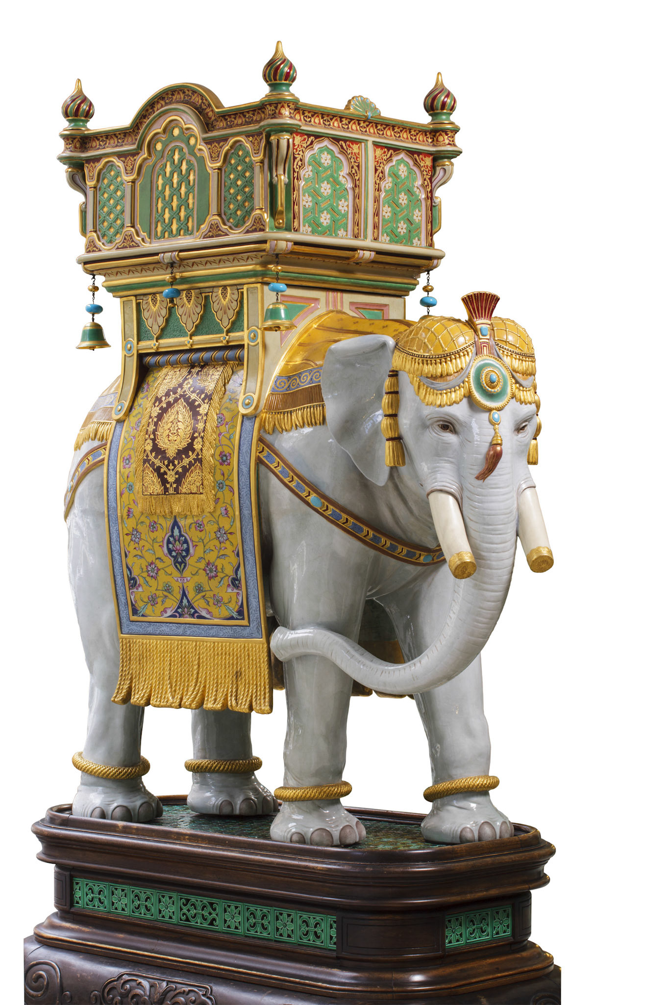Thomas Longmore and John Hénk for Minton & Co, tin-glazed majolica elephant (1889)