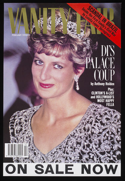 Princess Diana wearing a diamond tiara - Vanity Fair promo (February 1993) V&A