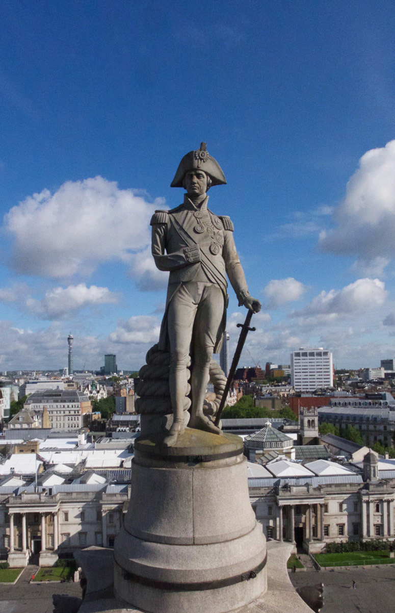 Sandstone statue of Horatio Nelson by Edward Hodges Baily (1843)