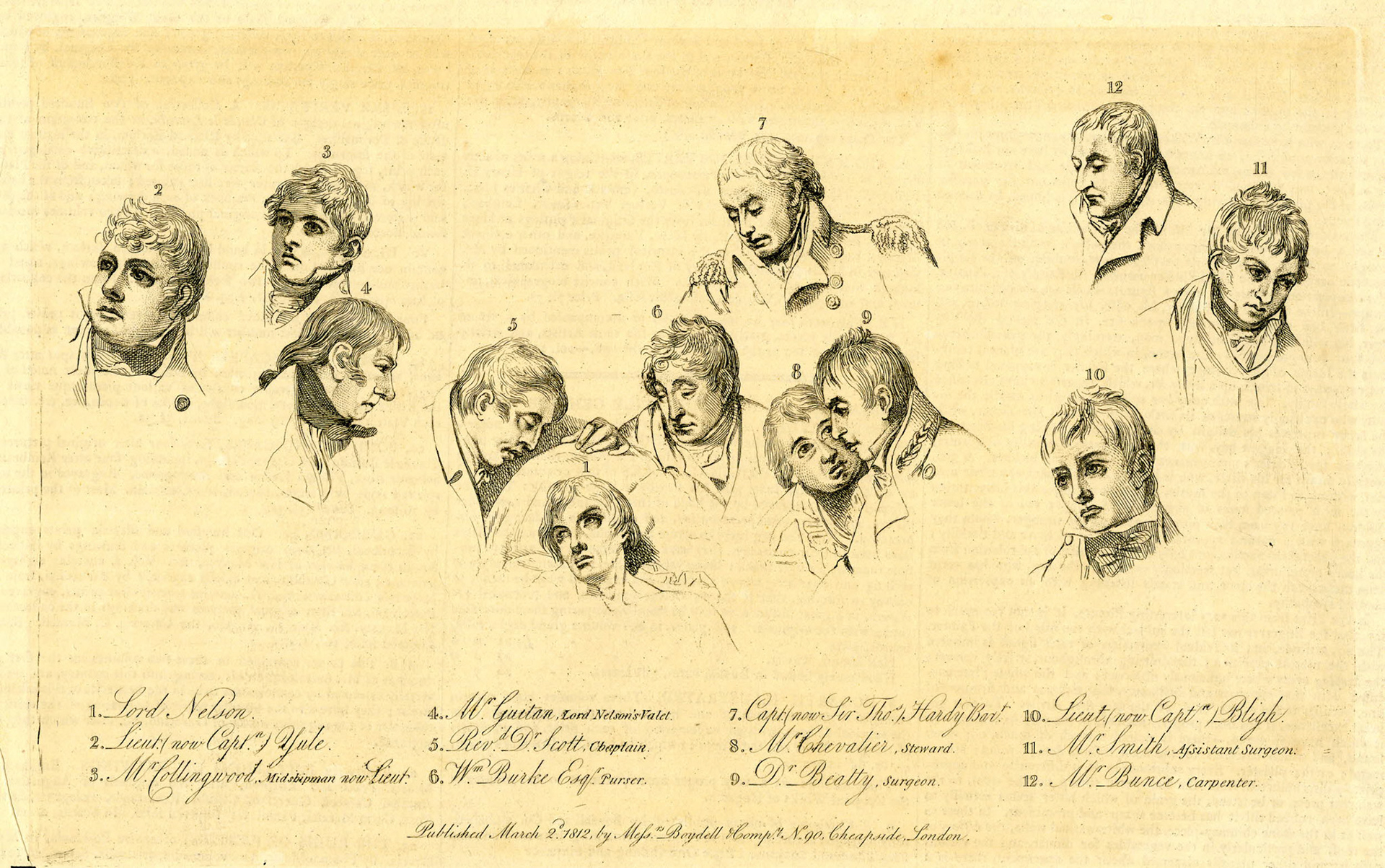 William Bromley after AW Devis, The Death of Admiral Lord Nelson (1812) key