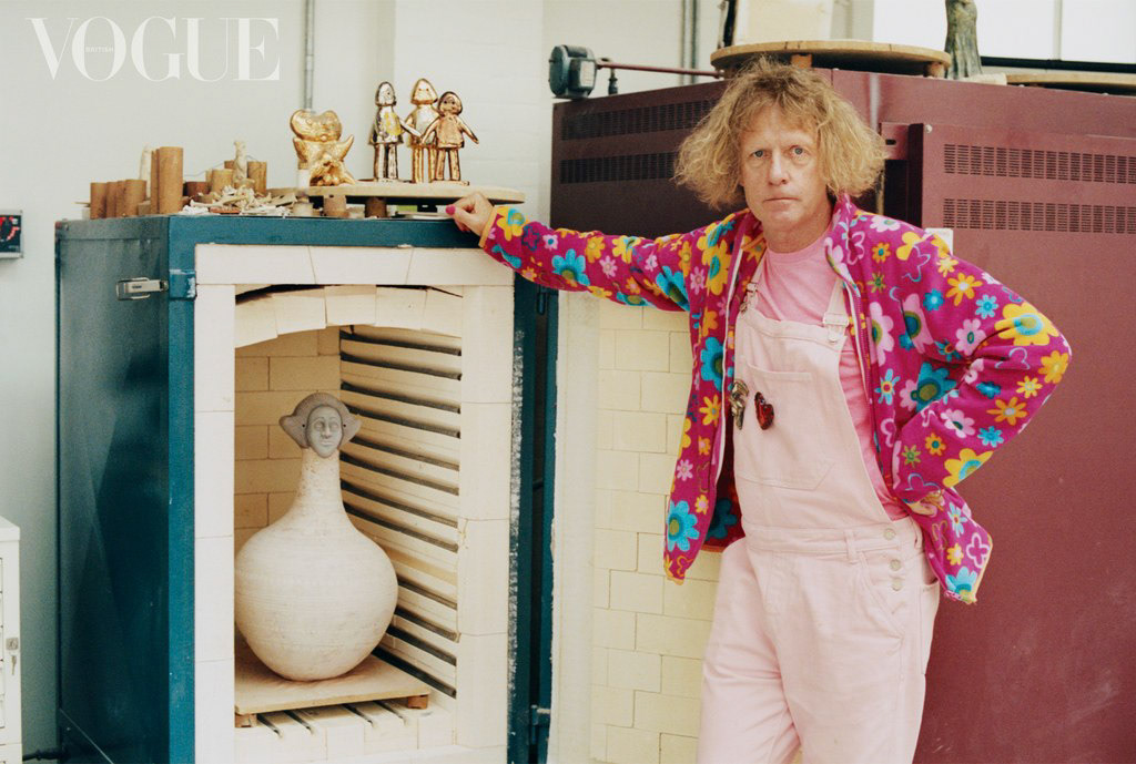 Grayson Perry and kiln (Vogue, October 2019)