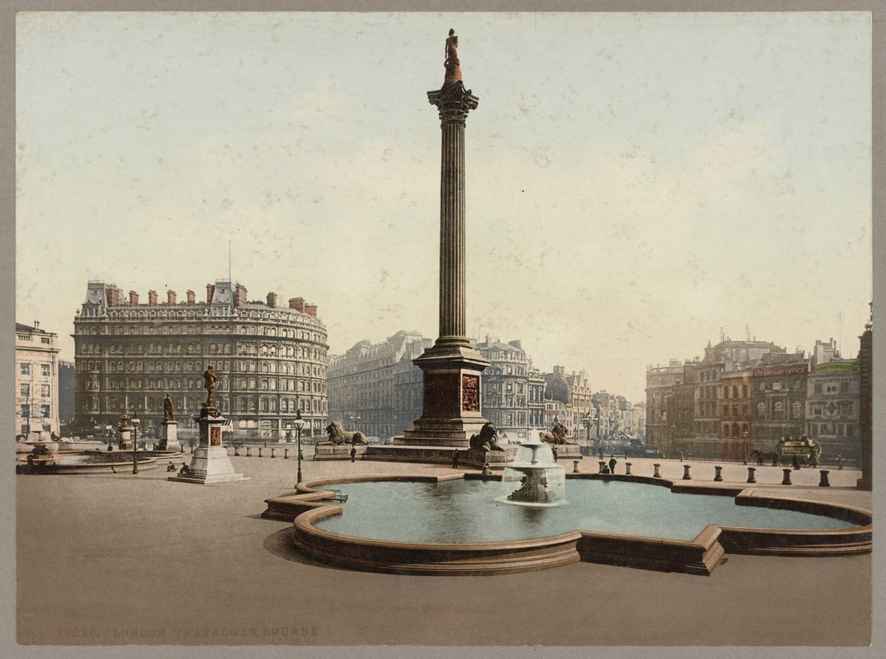 Trafalgar Square from the National Gallery (1890) postcard