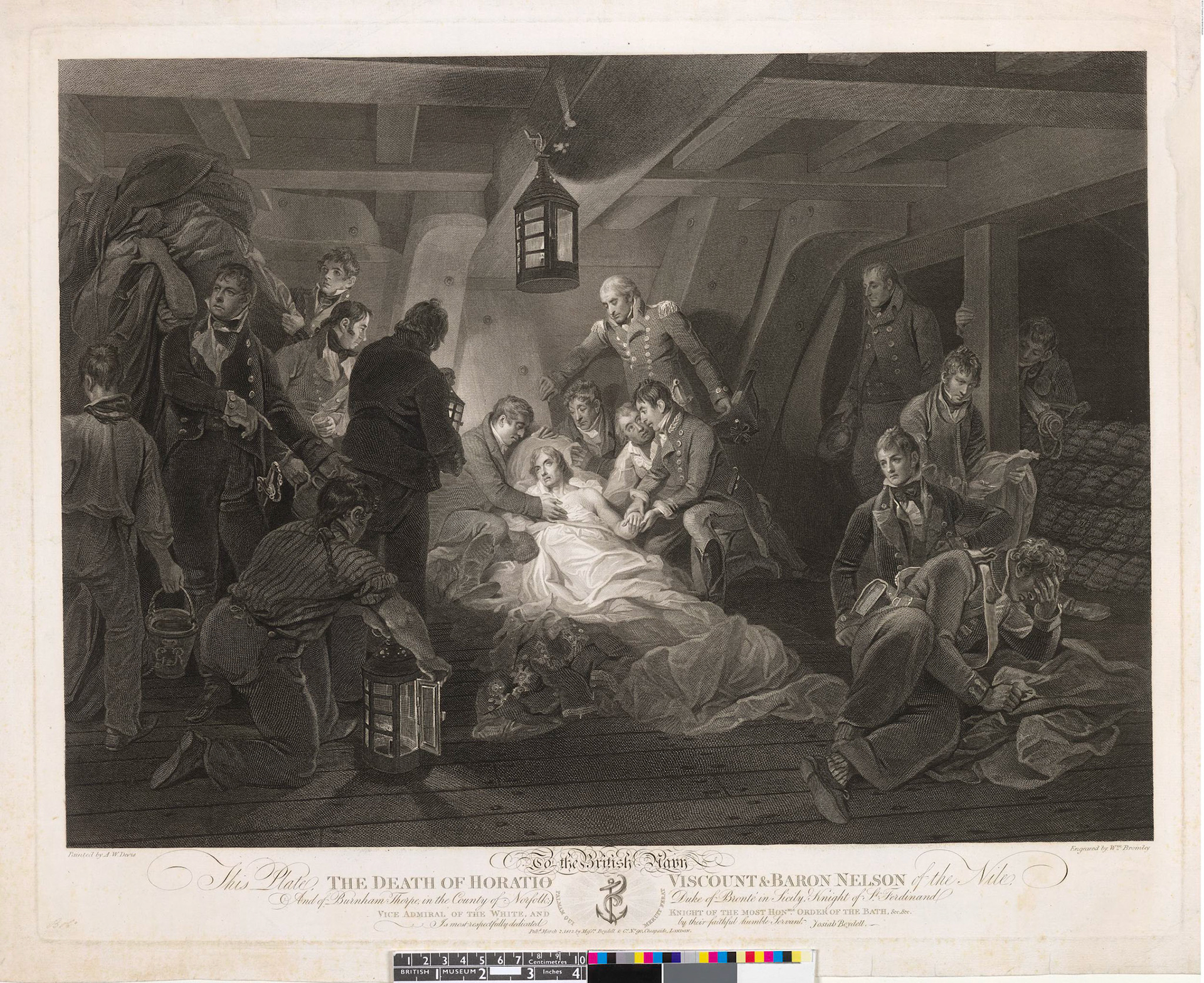 William Bromley after AW Devis, The Death of Nelson (1812) published by Josiah Boydell
