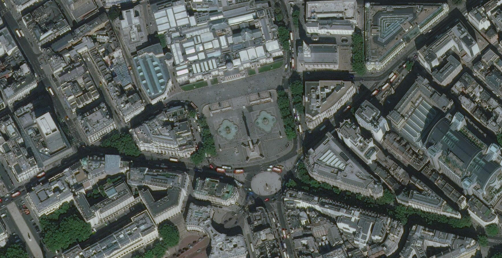 Satellite image of Trafalgar Square