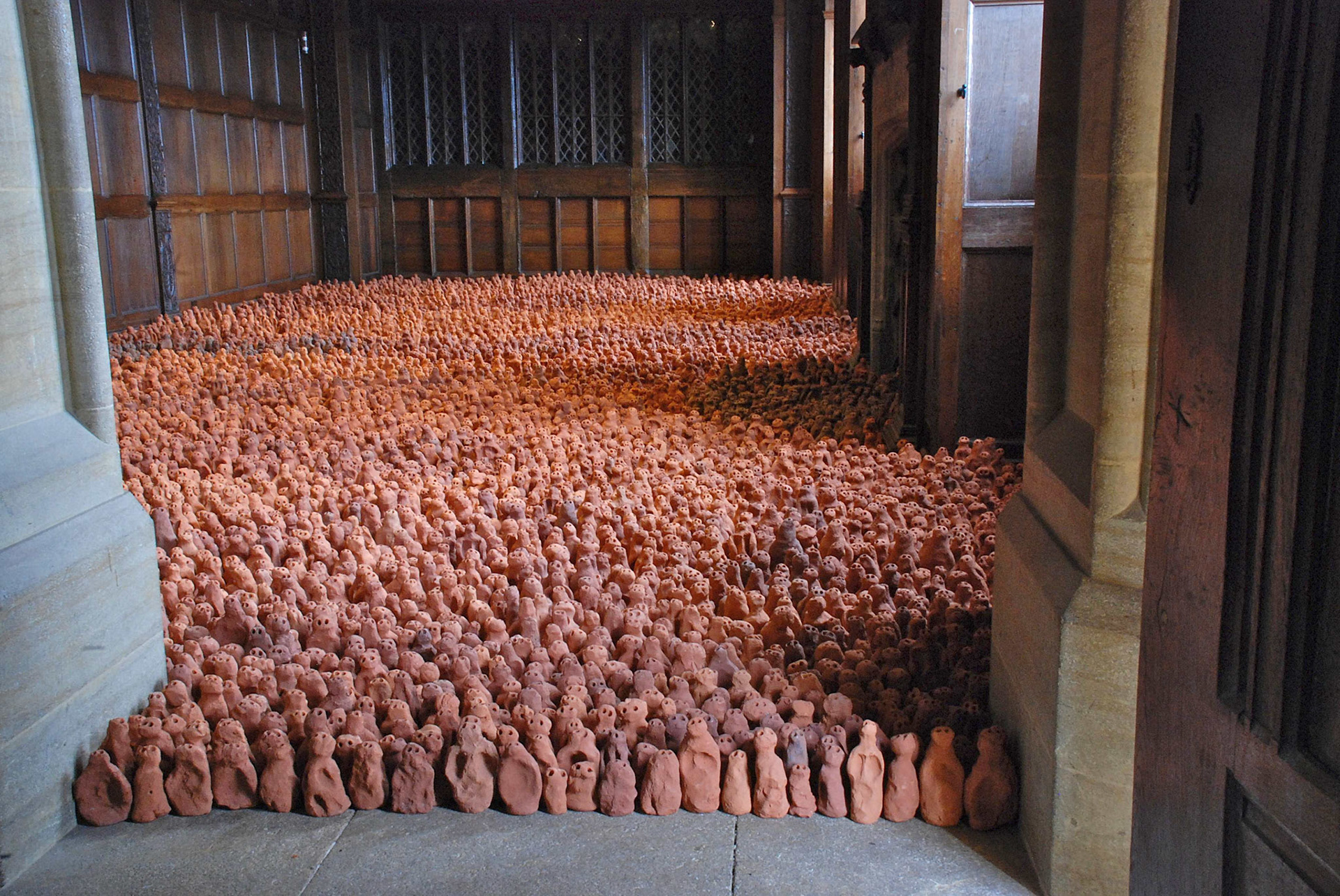 Antony Gormley, Field (1991; installed at Barrington Court, Somerset, 2012)