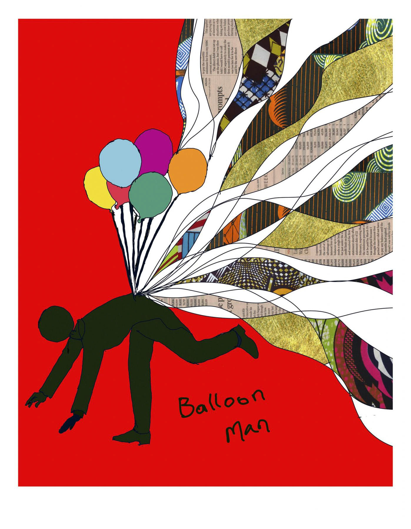 Yinka Shonibare, Balloon Man (2016) Screenprint with gold leaf
