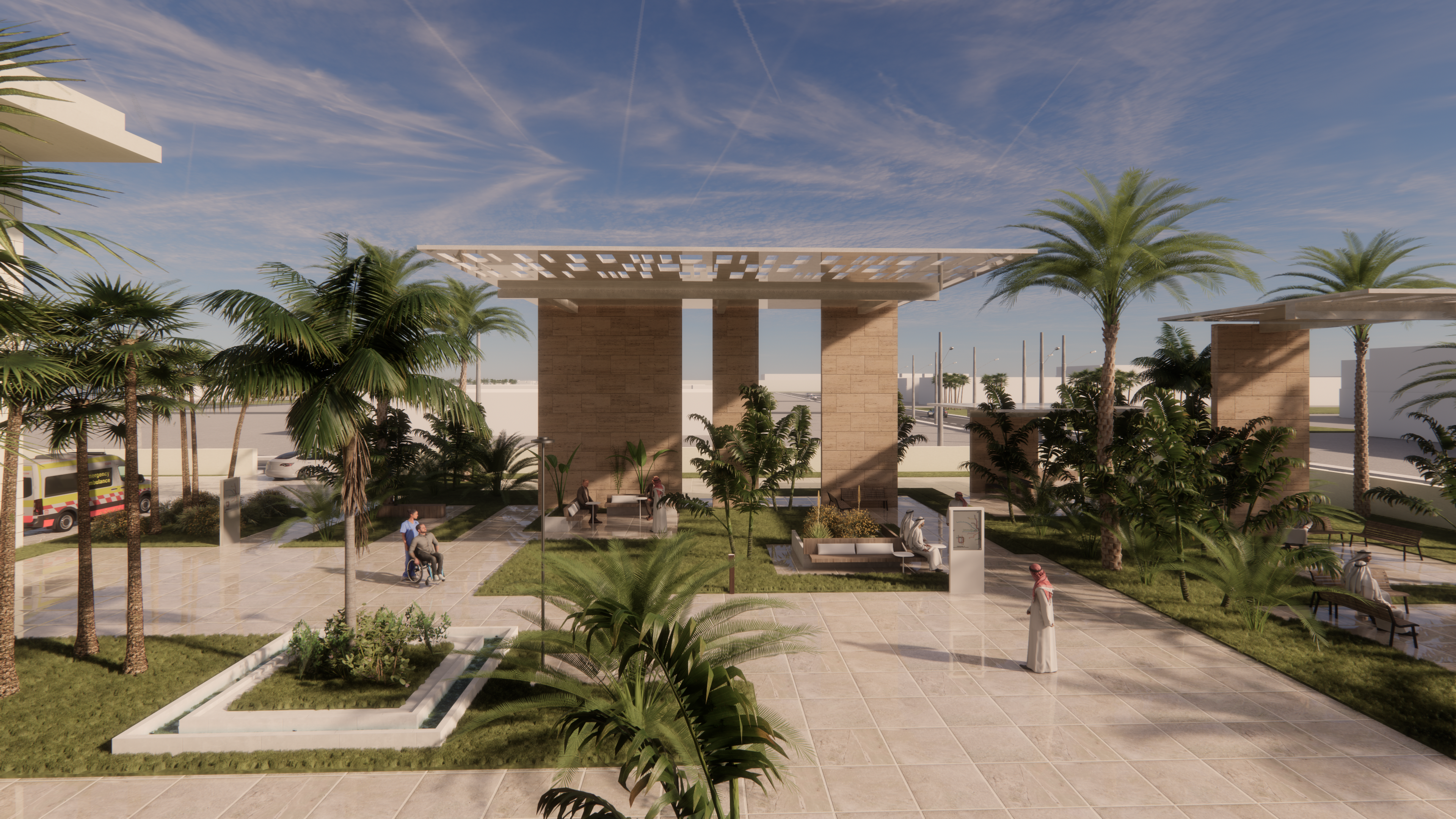 Courtyard Between Healthcare and Social Club
