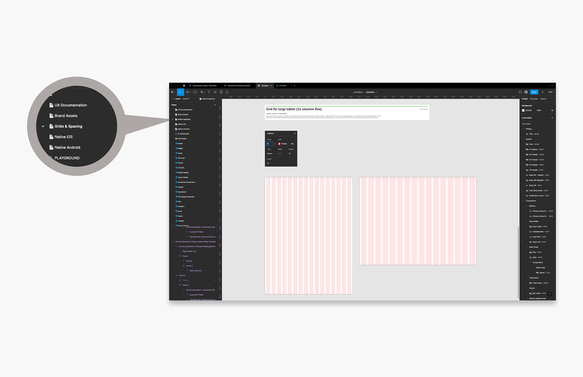 Icons to represent non-component elements of the design system