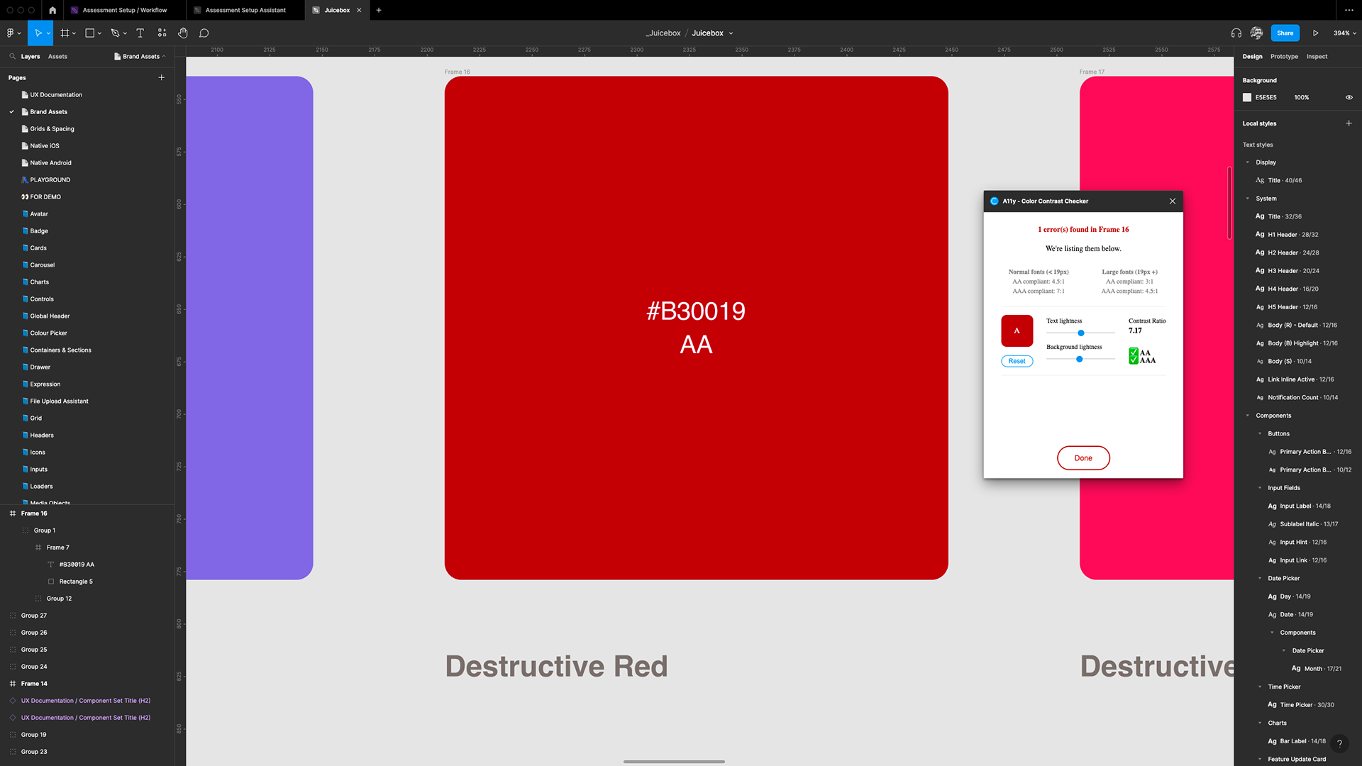 Accessibility colour/contrast checker