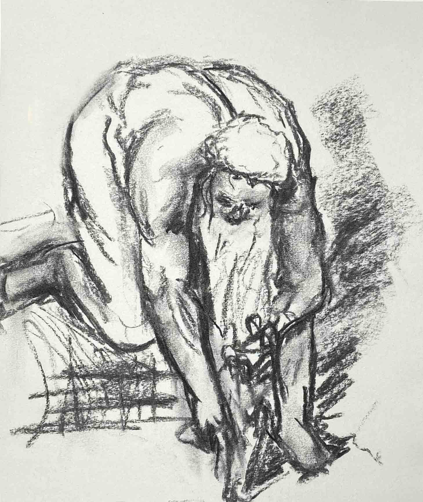 Studie naar Gustave Doré, houtskool op papier, 2025