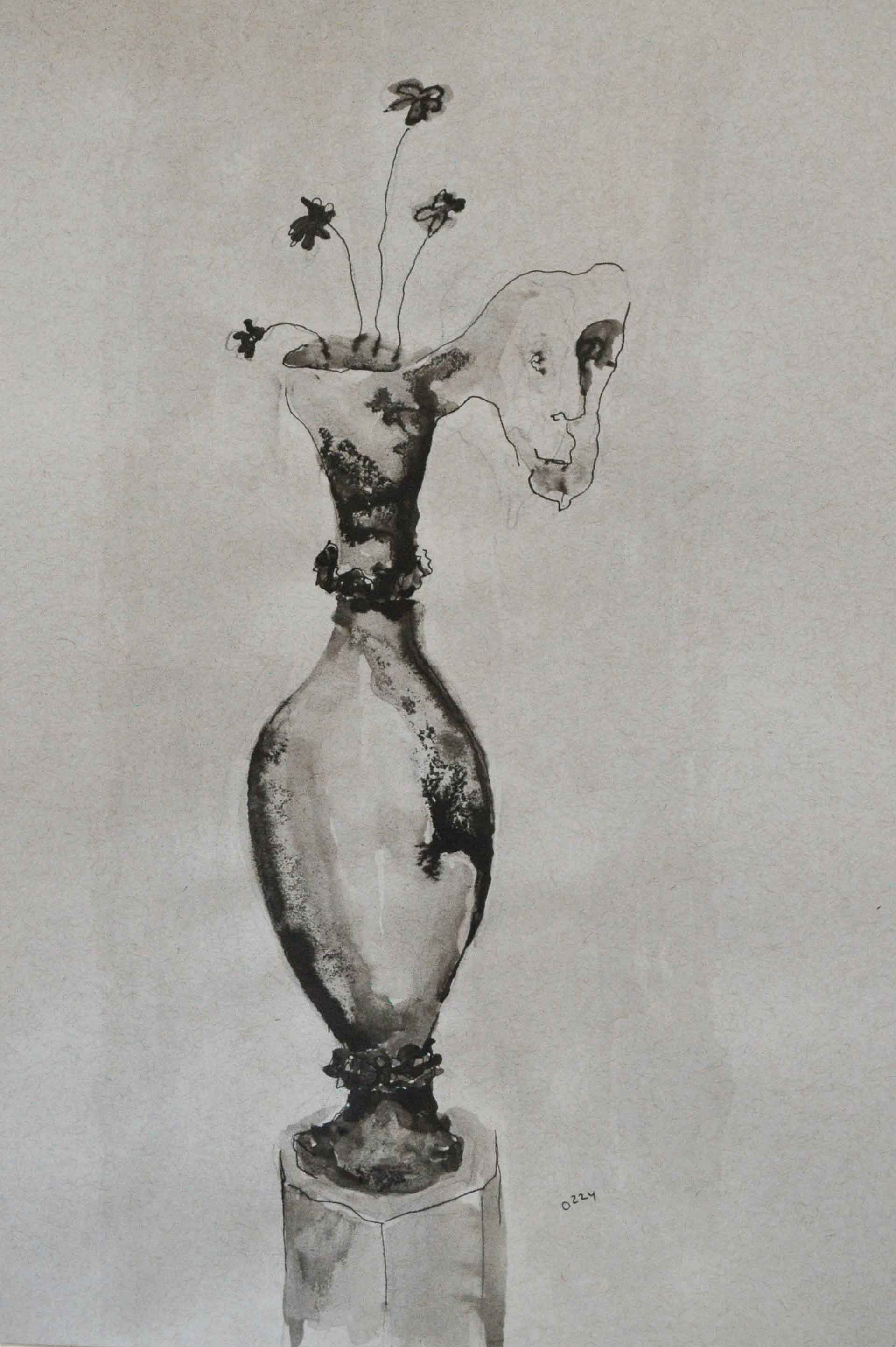 Happy as a Vase, inkt op papier, 2019
