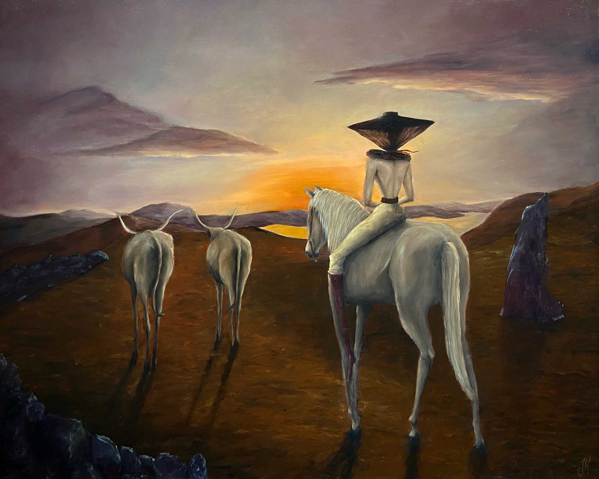 Beyond the horizon, 2022, oil on panel, 59.5 x 49 cm, Julia Heijligers