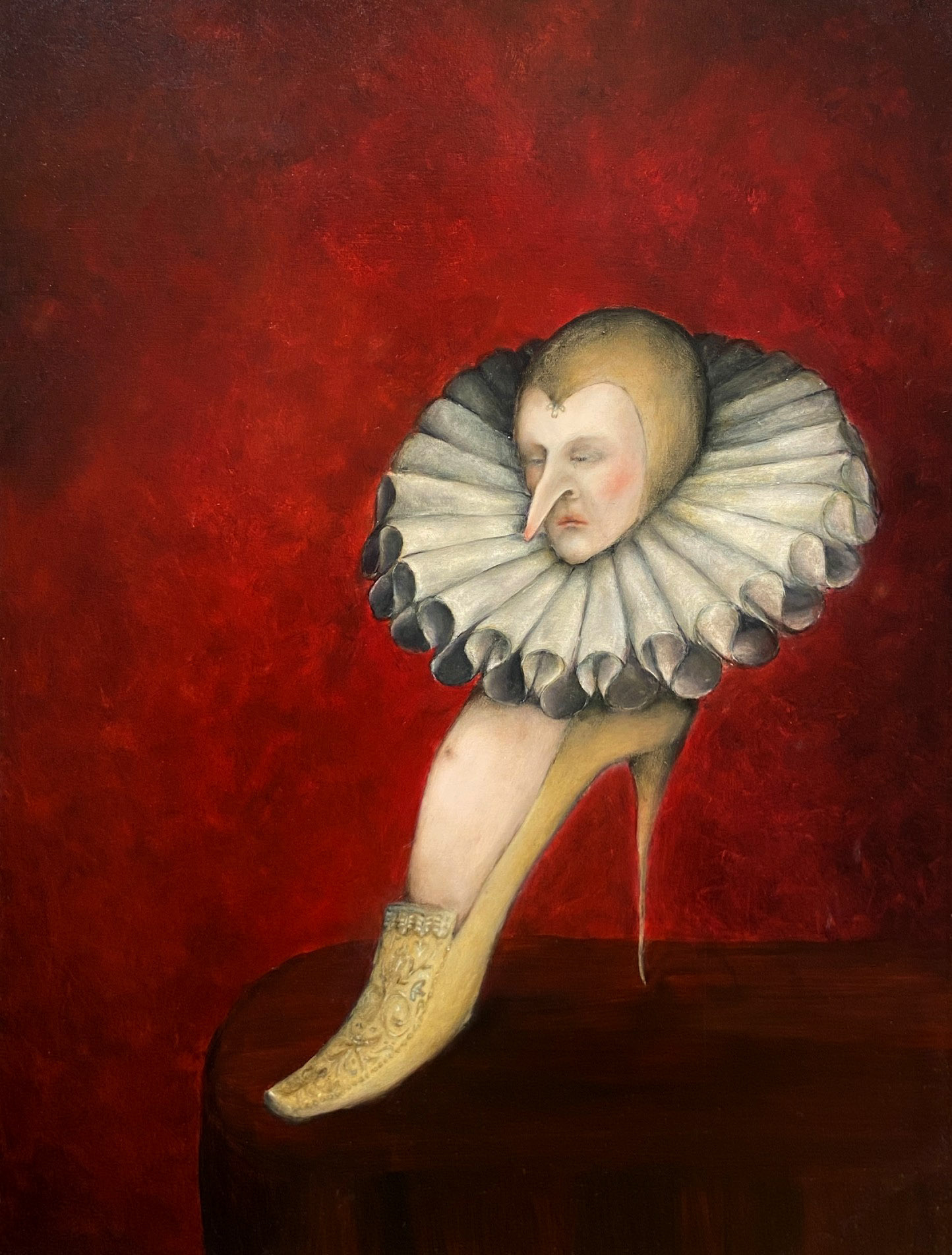 Manheel, 2022, oil on panel, 38 x 28.5 cm, Julia Heijligers