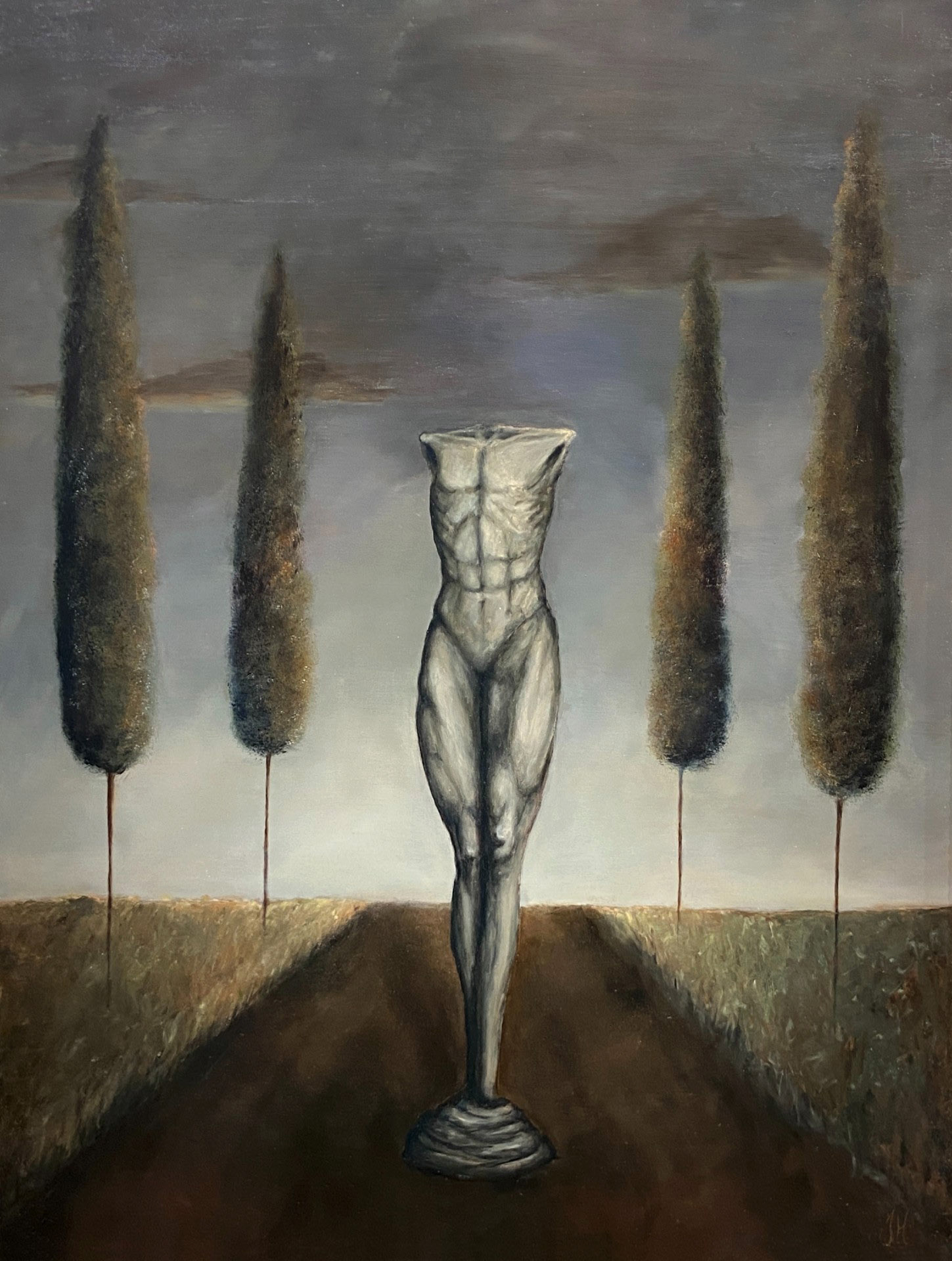 Sculpture, 2022, oil on panel, 50 x 37.5 cm, Julia Heijligers