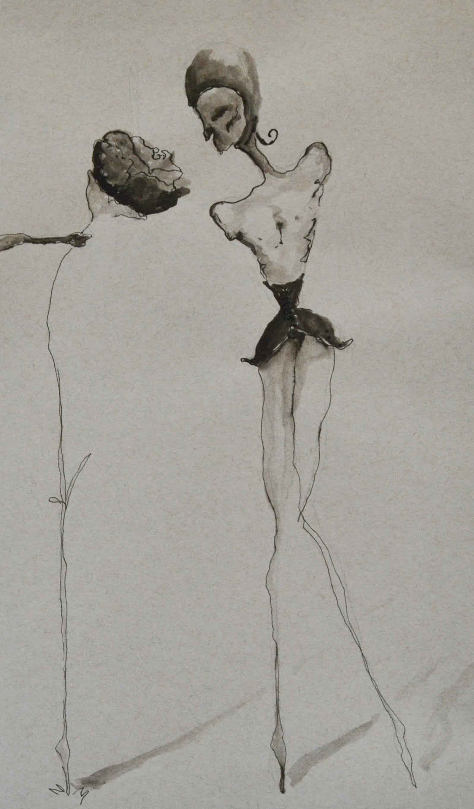 Smelling the Flower, inkt op papier, 2019