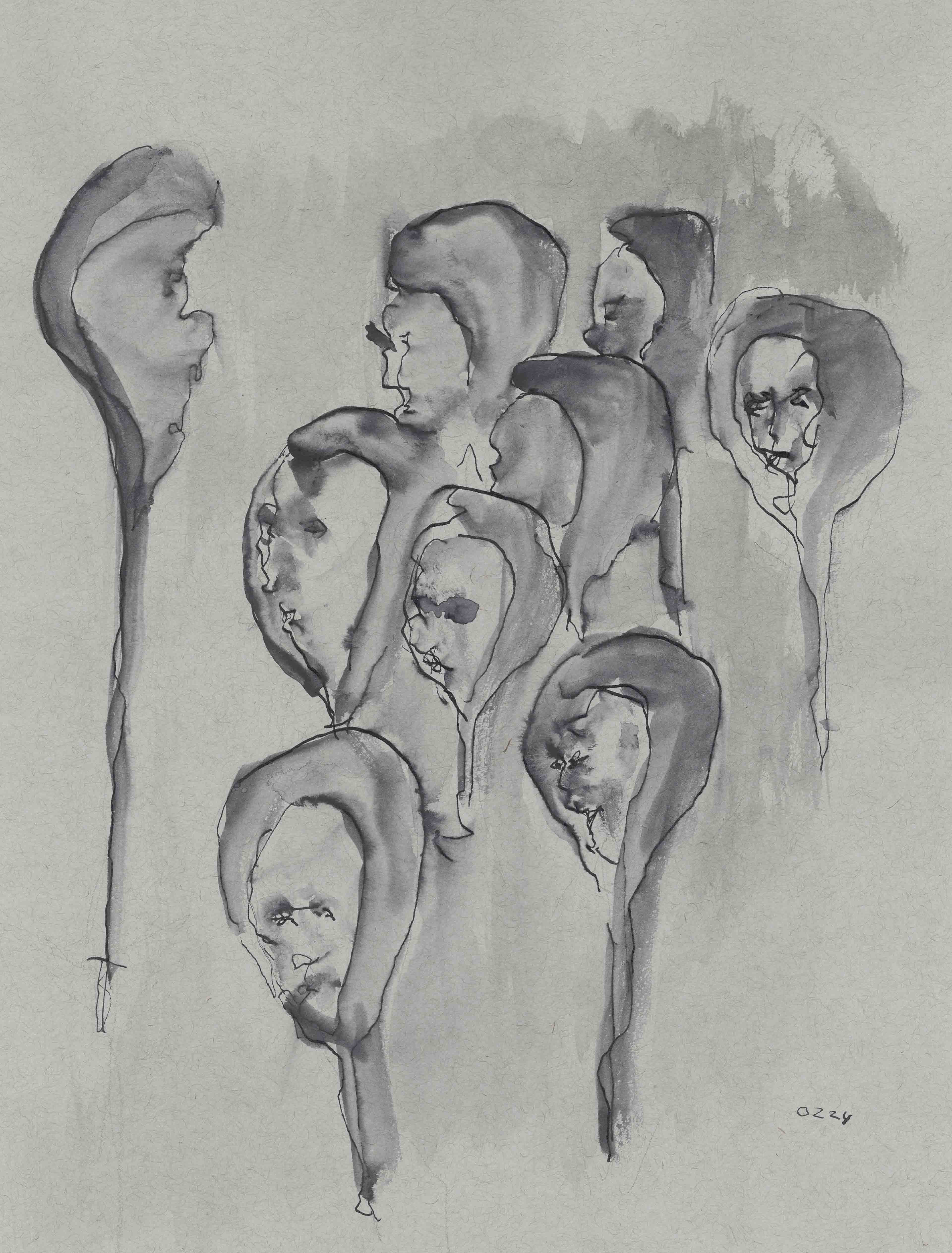 Follow the Lead, inkt op papier, 2019