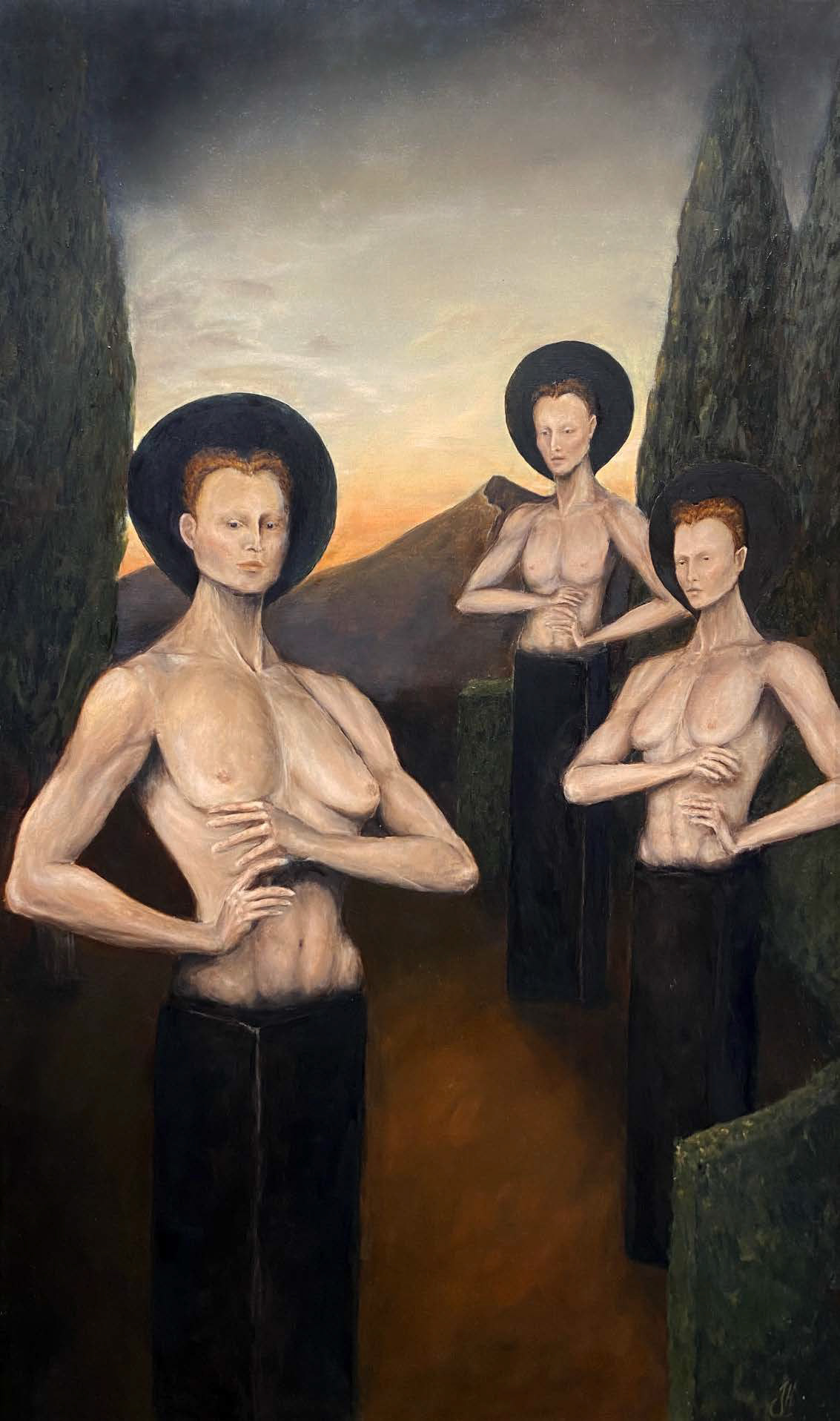 The Gatekeepers, 2022, oil on panel, 34.25 x 59 cm, Julia Heijligers