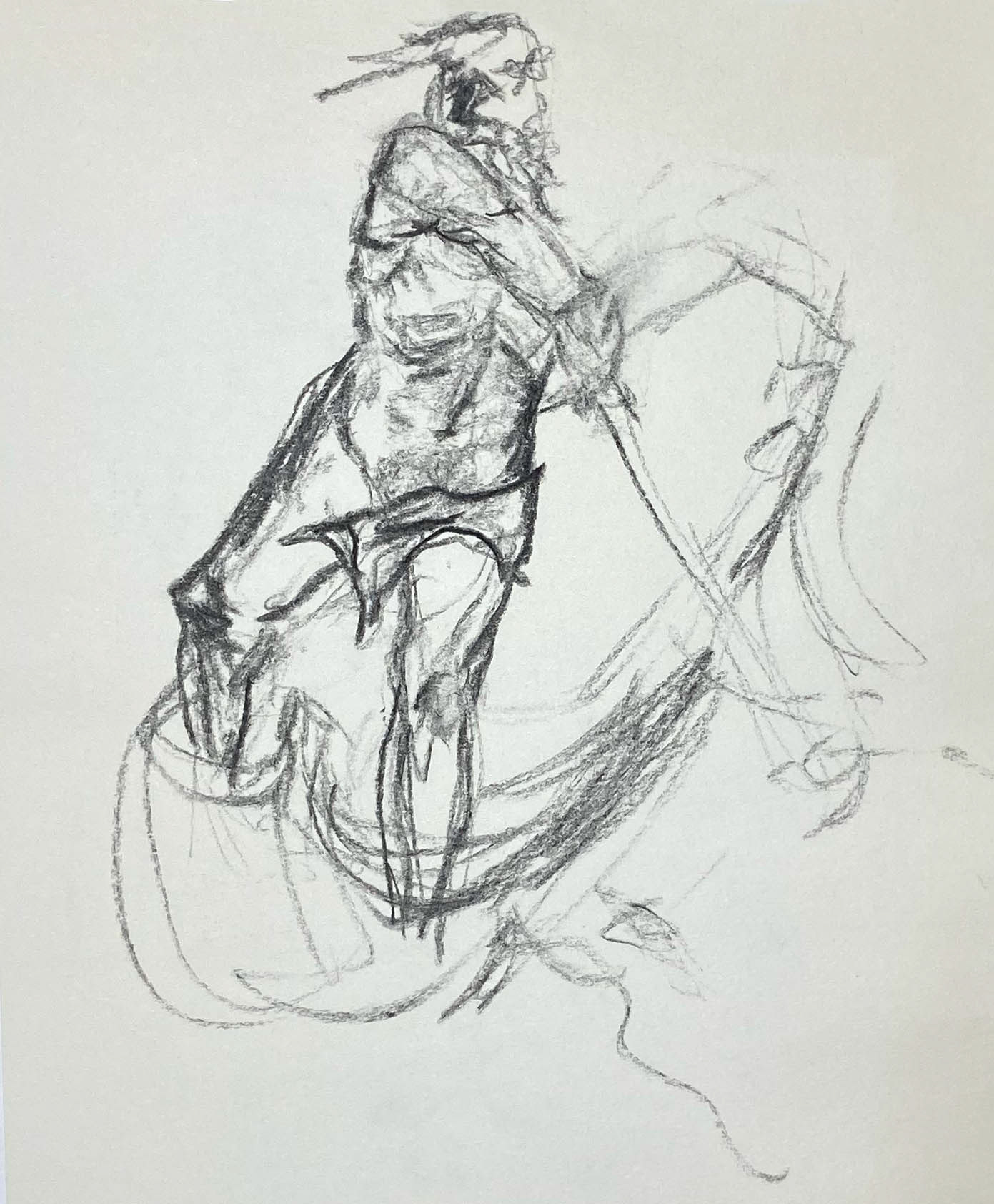 Studie naar Gustave Doré, houtskool op papier, 2025