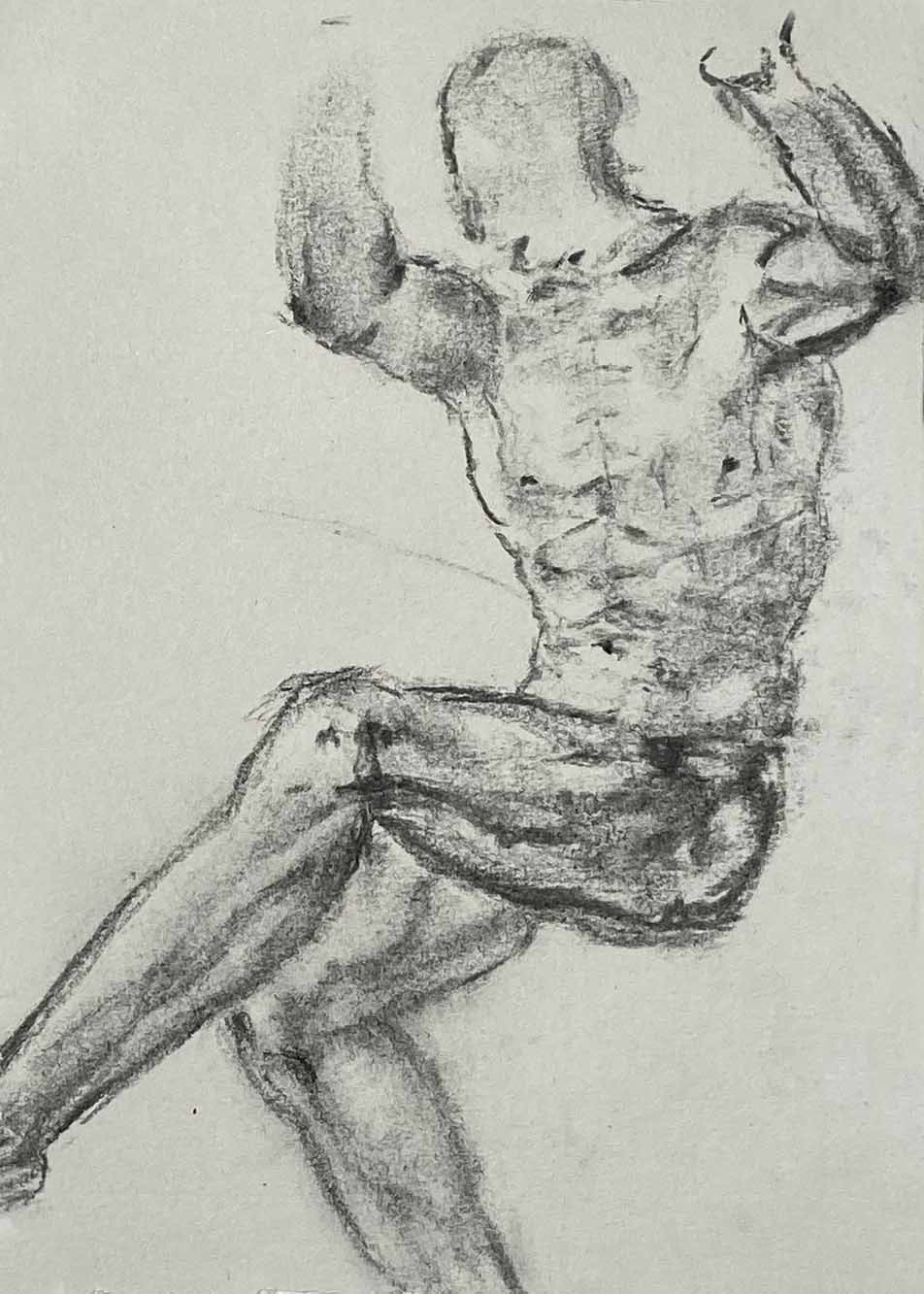 Studie naar Michelangelo, houtskool op papier, 2025