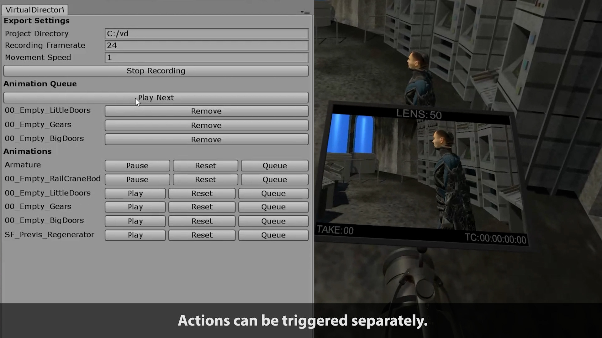 Plugin controls within Unity.