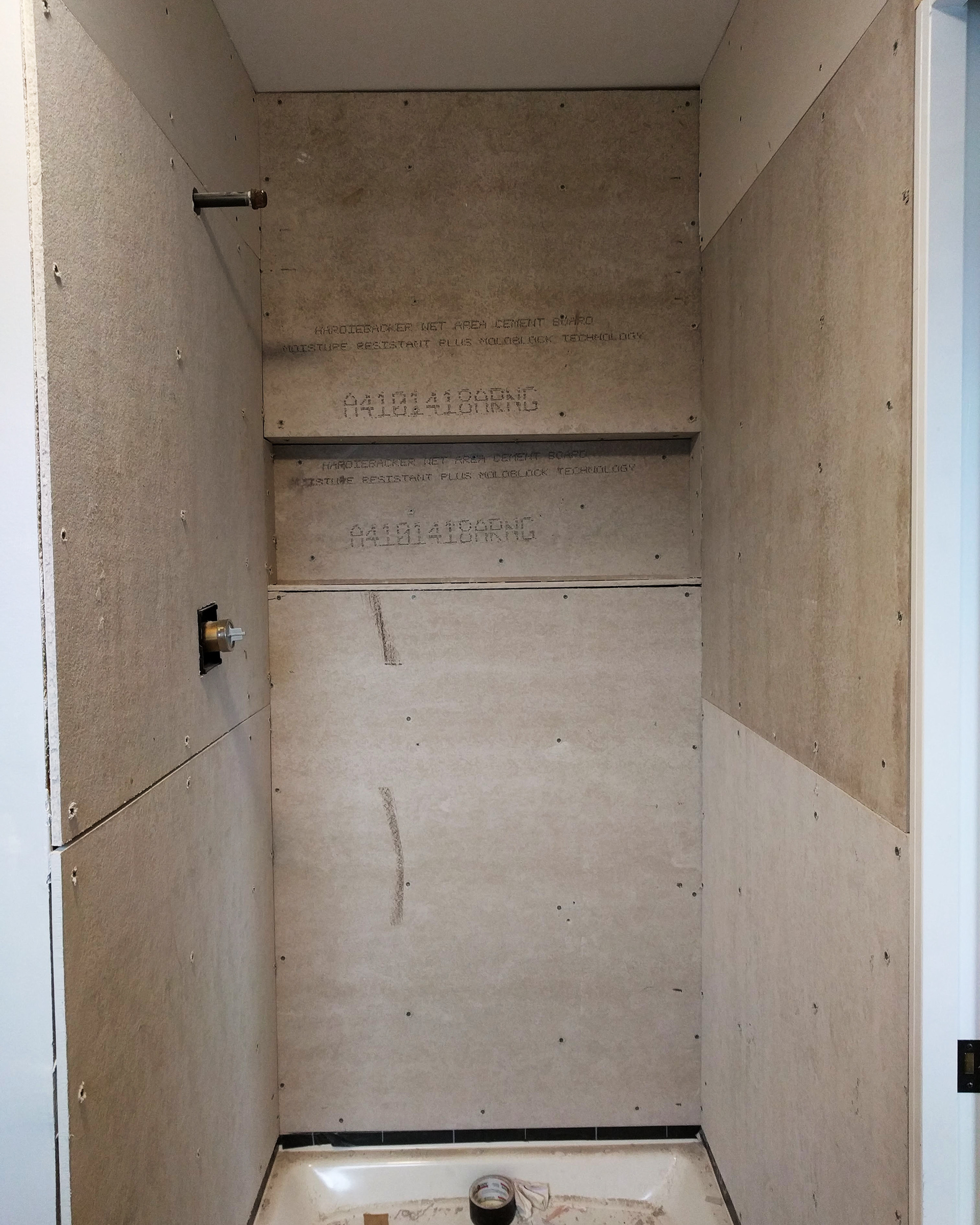 Hanging concrete board.