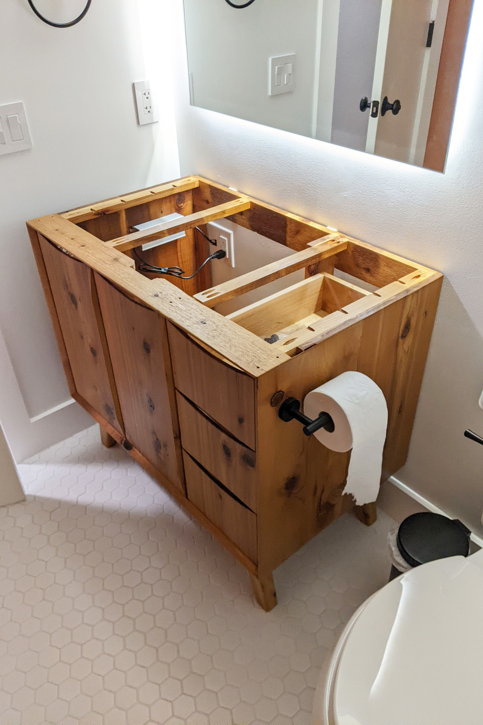 Before the countertop was added