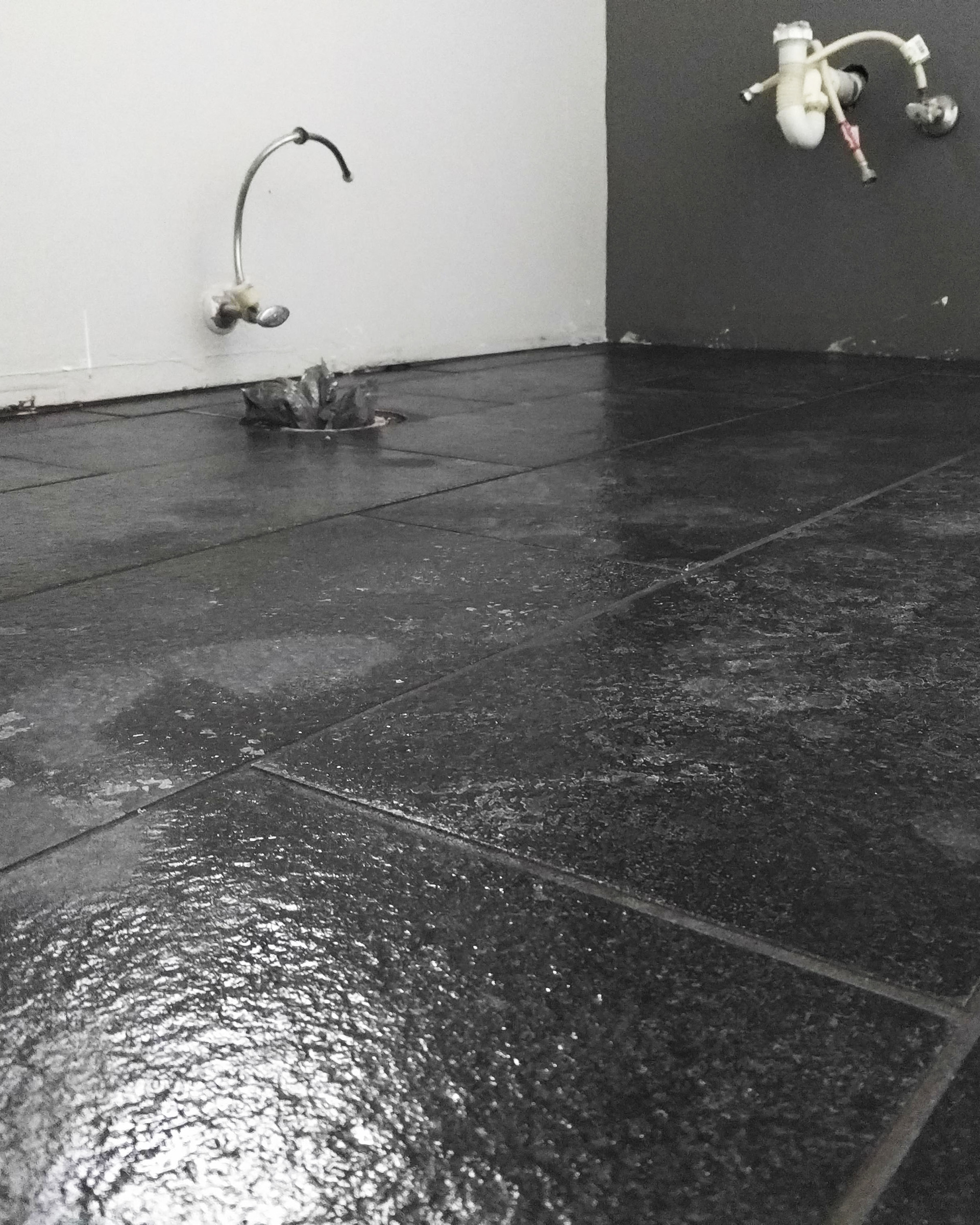 Laid and grouted tile.